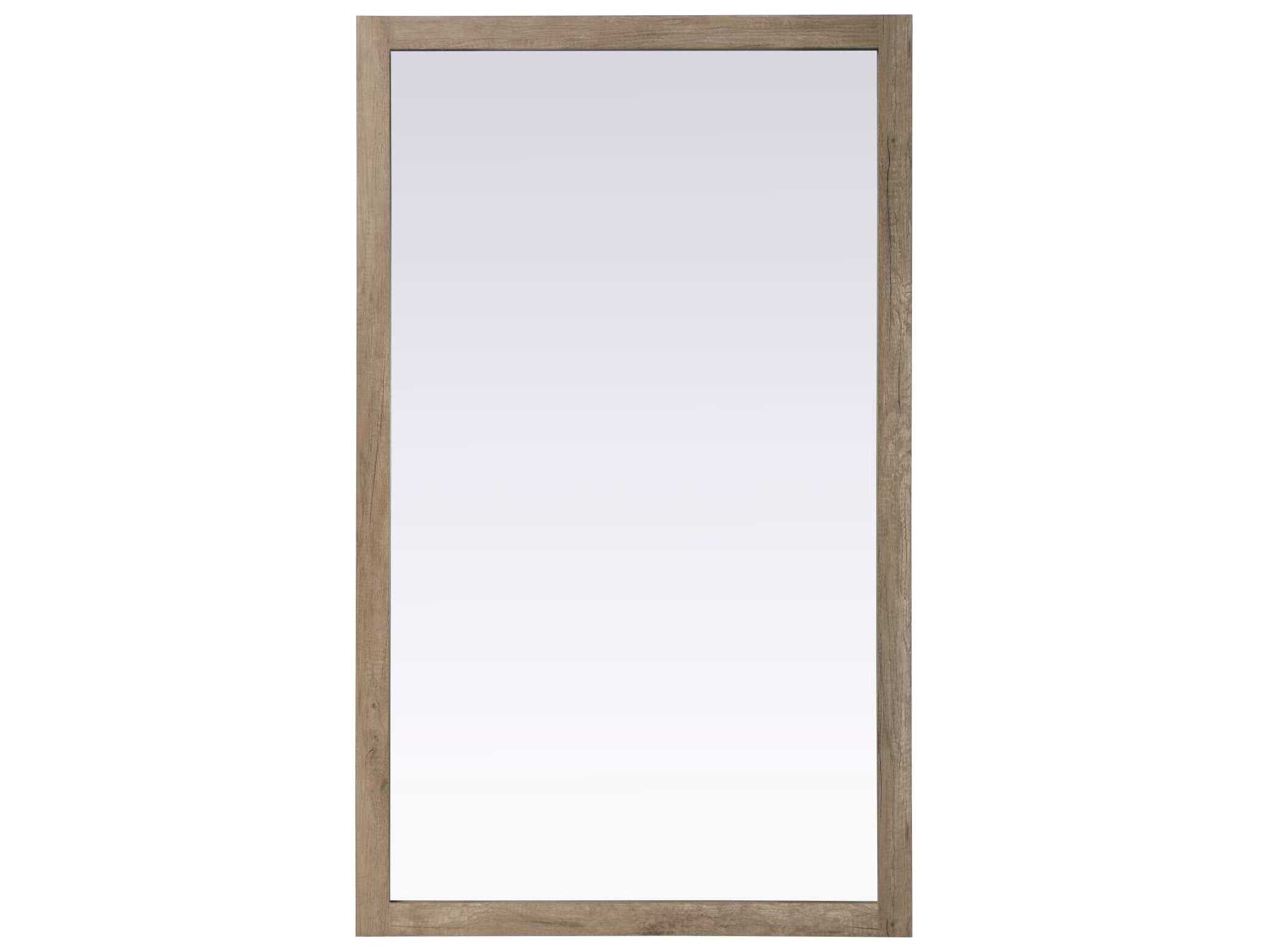 Elegant Lighting Norah Natural Oak Rectangular Wall Mirror