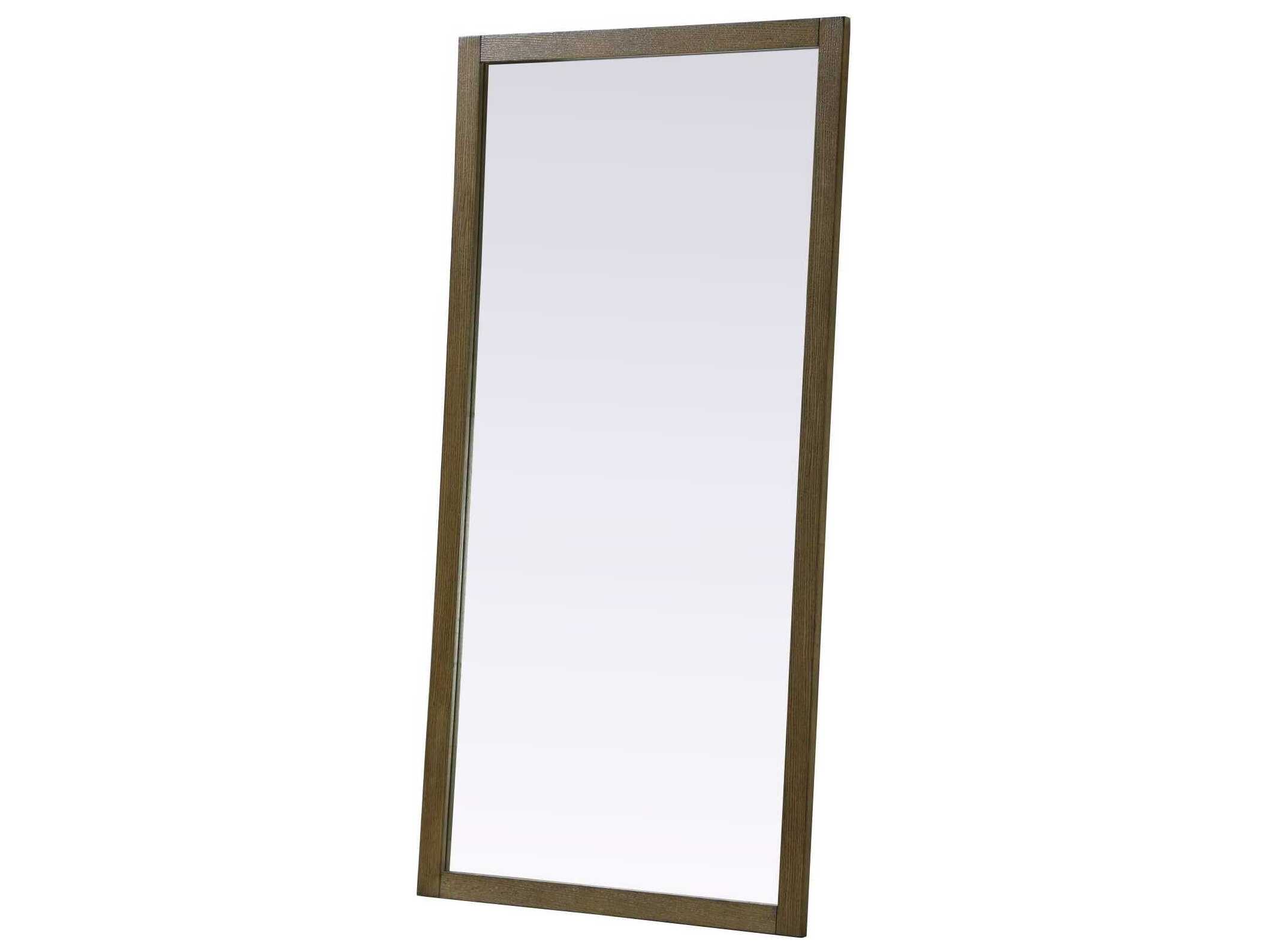 Elegant Lighting Norah Hazel Oak Rectangular Wall Mirror