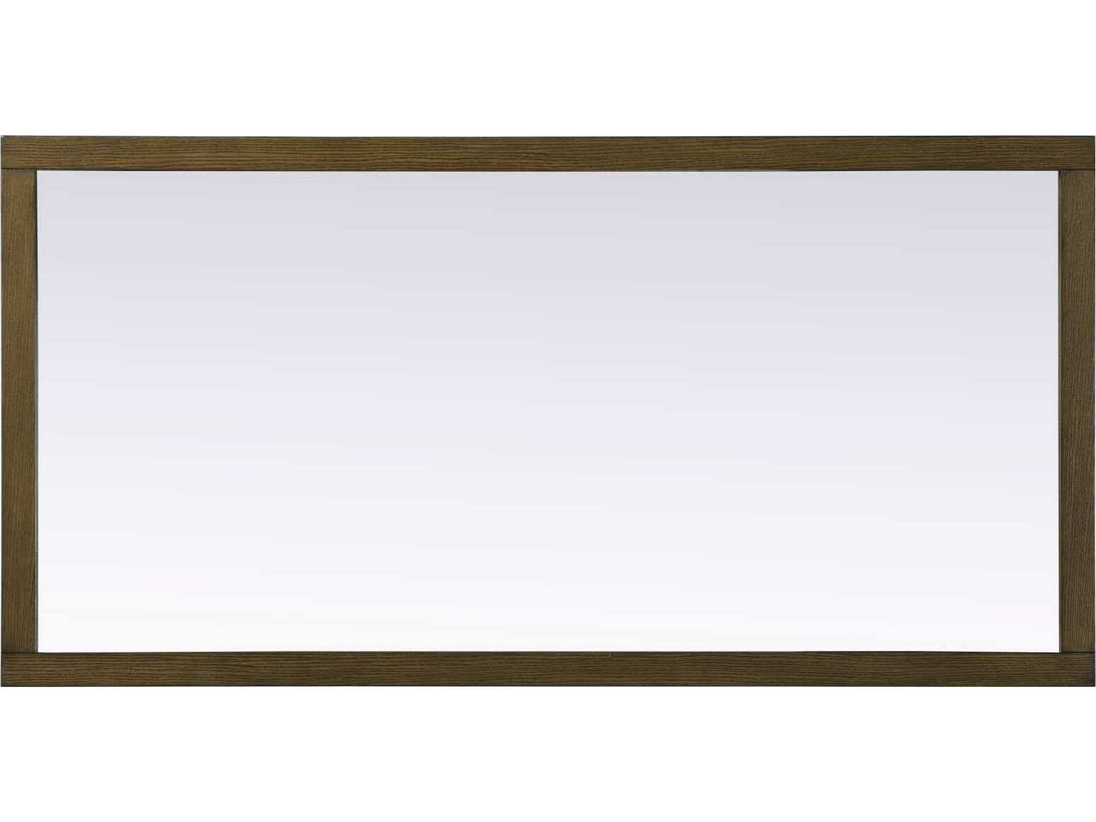 Elegant Lighting Norah Hazel Oak Rectangular Wall Mirror