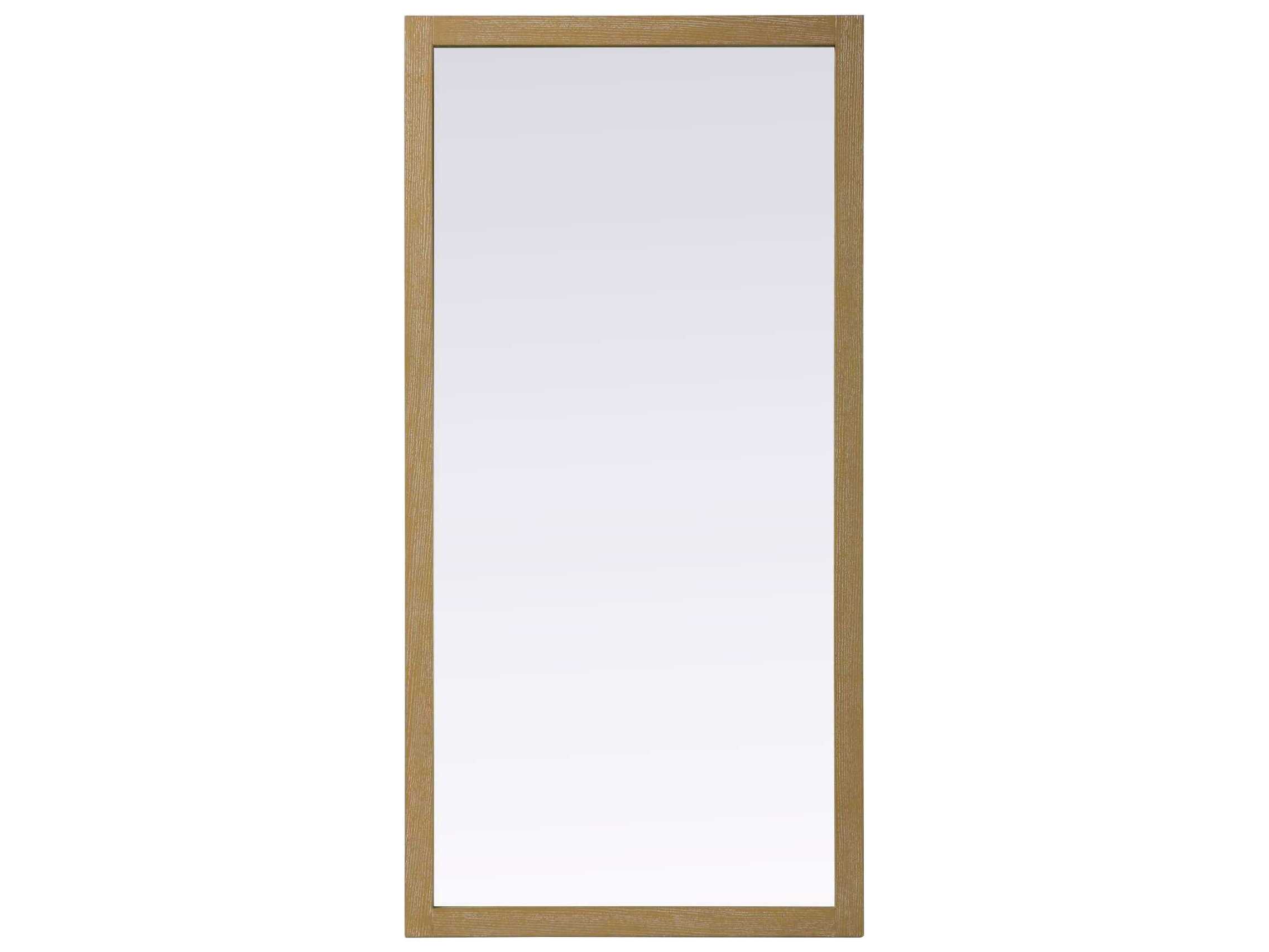 Elegant Lighting Norah Linen Oak Rectangular Wall Mirror