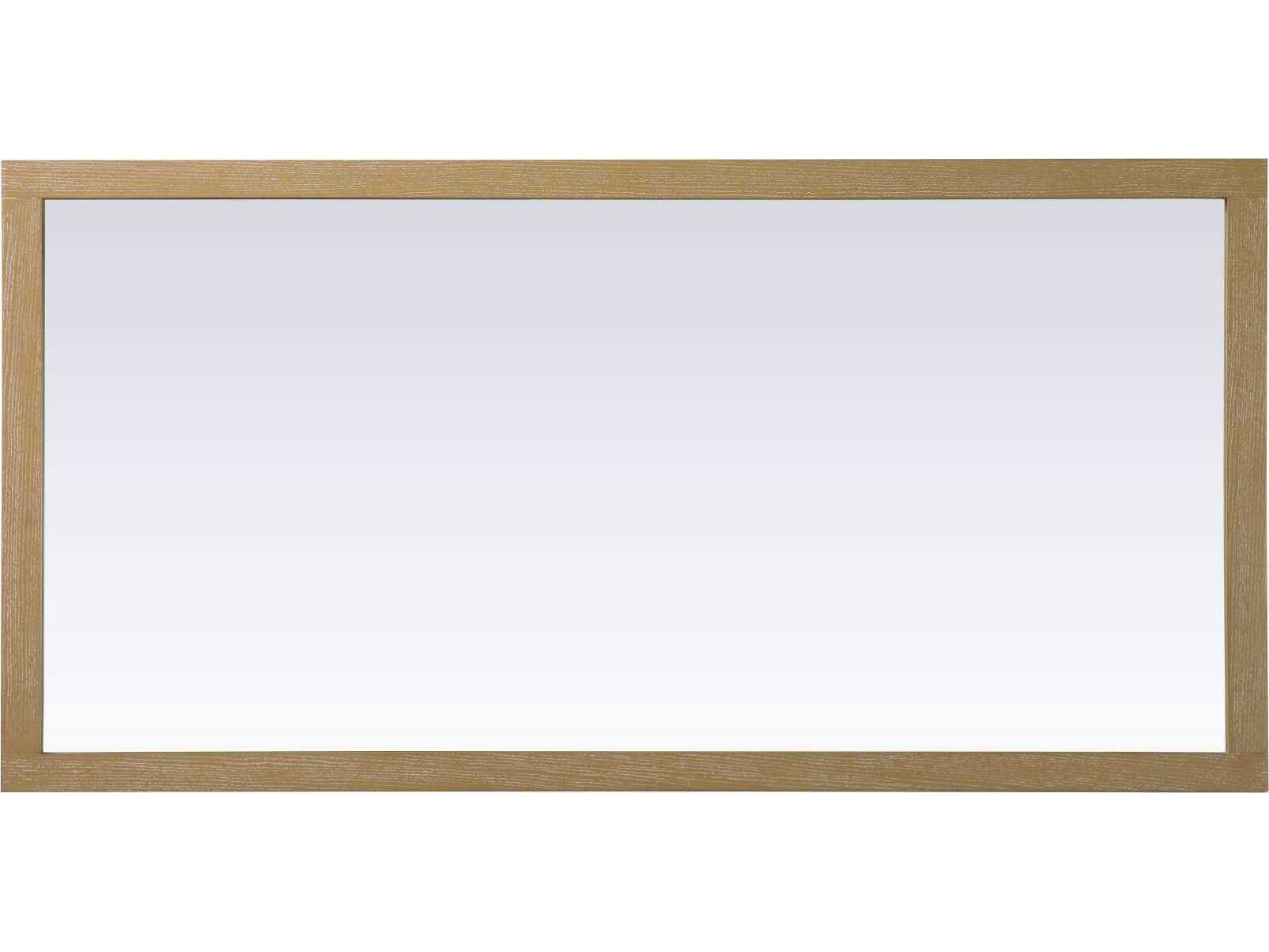 Elegant Lighting Norah Linen Oak Rectangular Wall Mirror