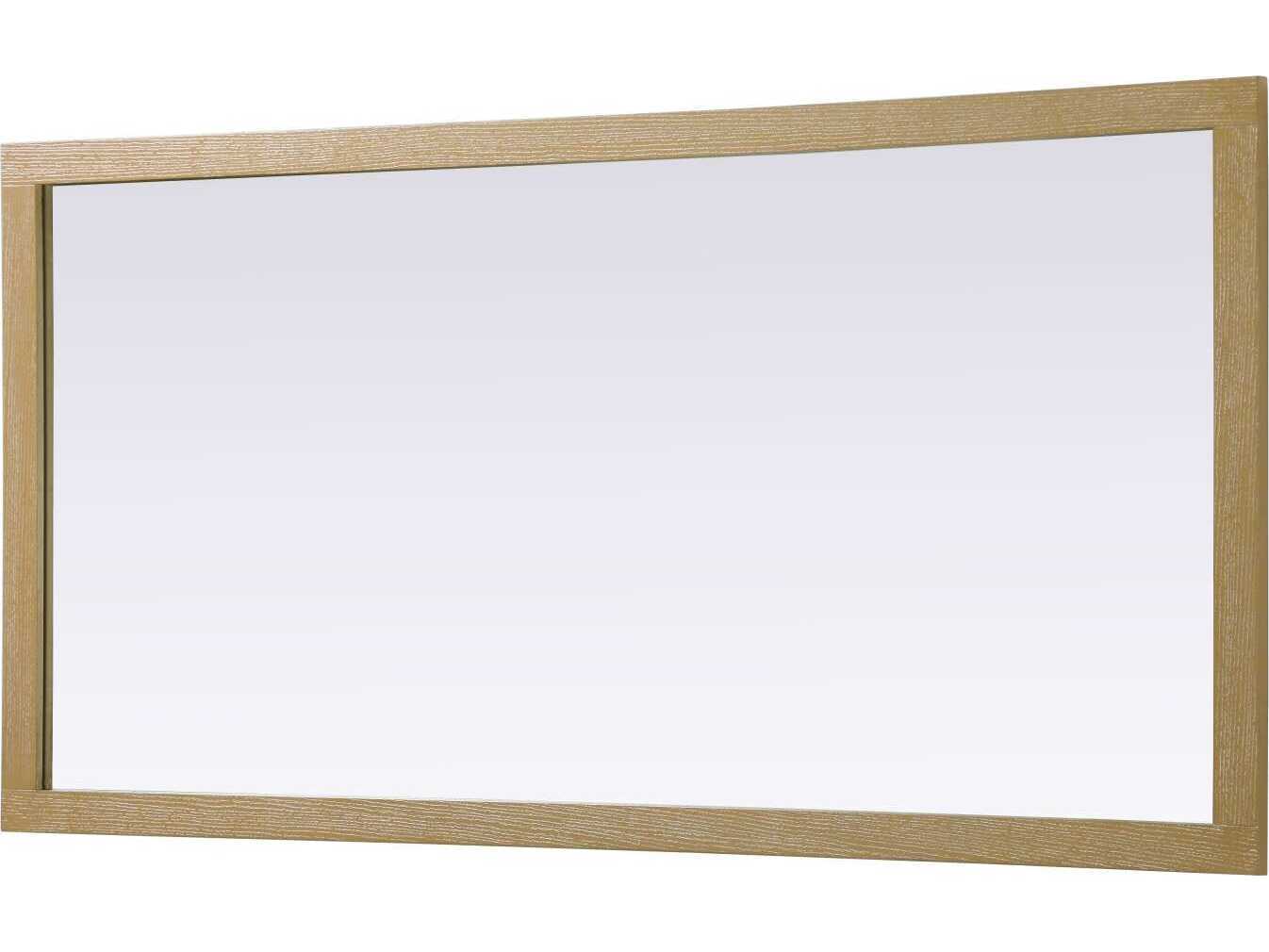 Elegant Lighting Norah Linen Oak Rectangular Wall Mirror
