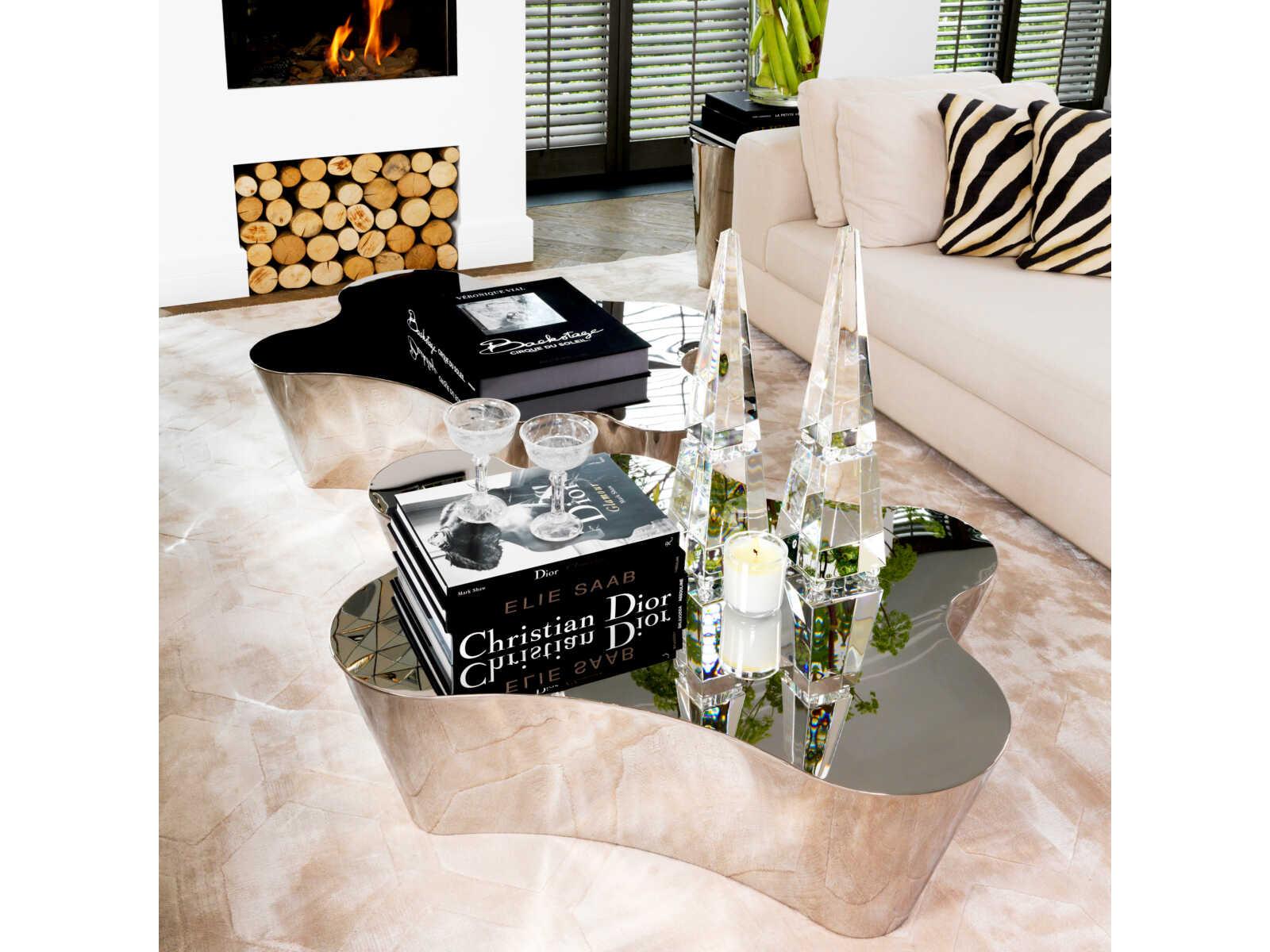 Eichholtz Sceptre Polished Stainless Steel Coffee Table