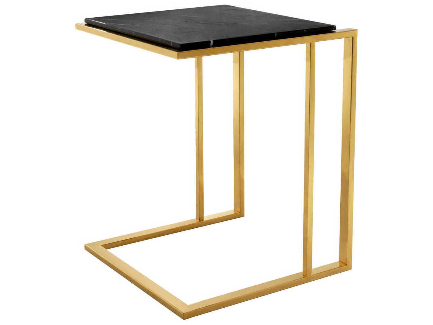 Eichholtz Cocktail Gold Black Marble Side Table