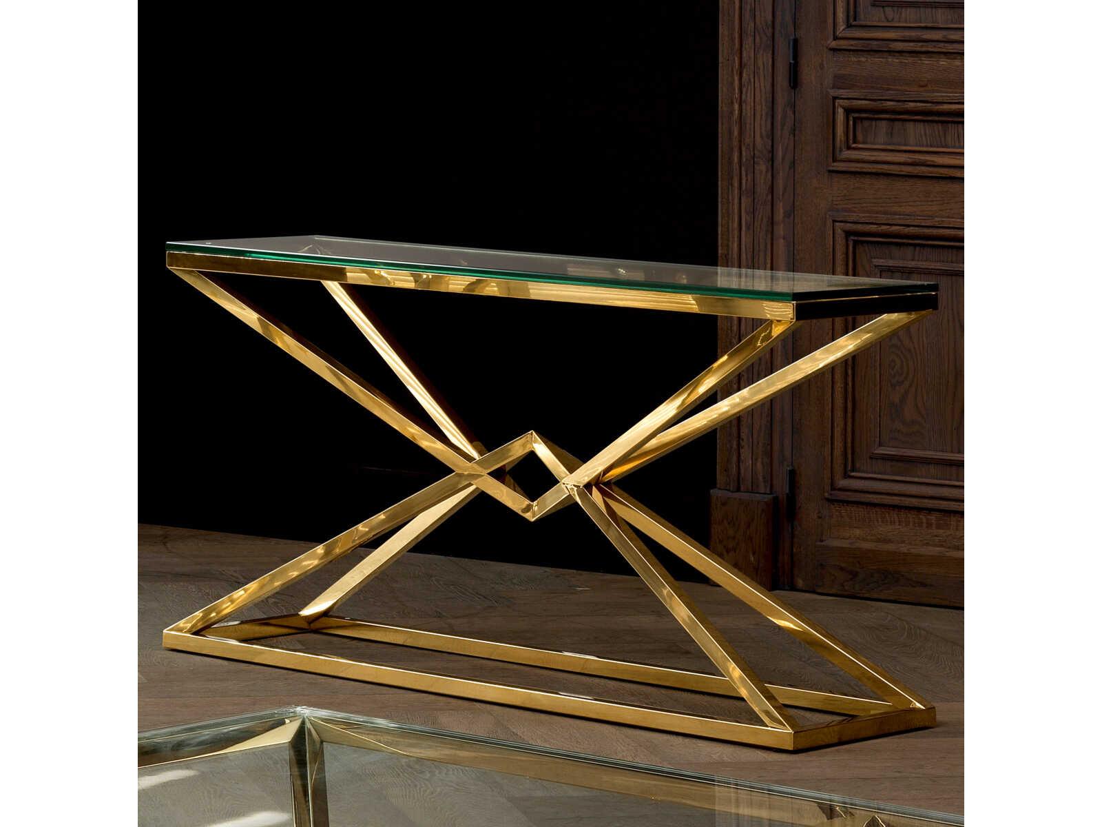 Eichholtz Connor L Gold Console Table