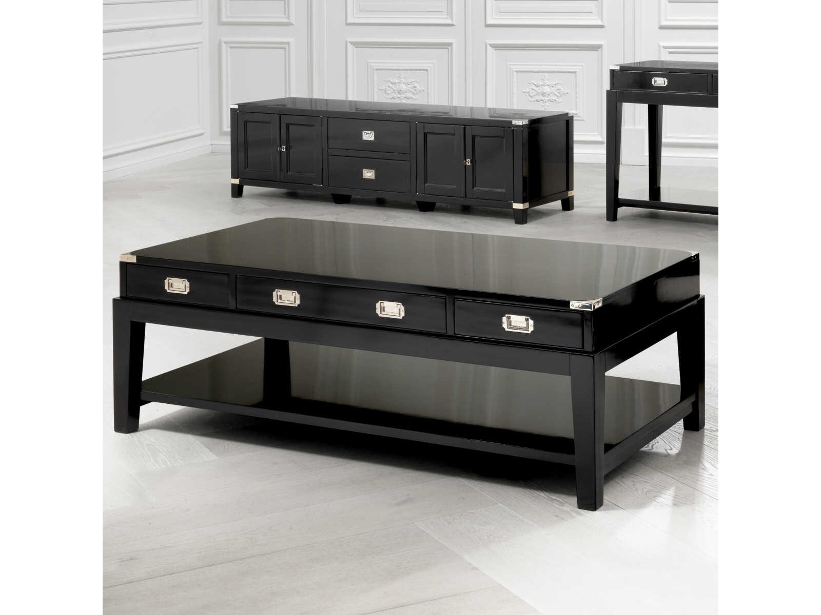Eichholtz Military Waxed Black Coffee Table