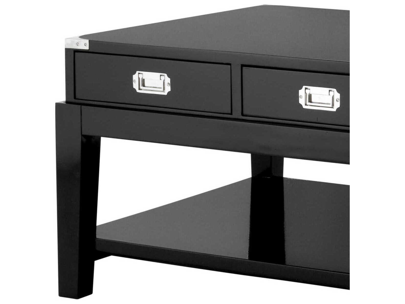Eichholtz Military Waxed Black Coffee Table