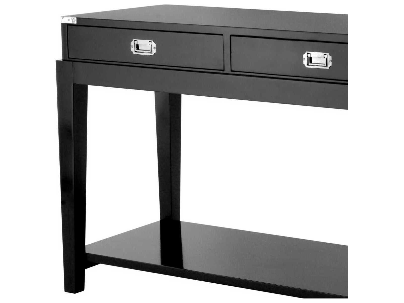 Eichholtz Military Waxed Black Console Table
