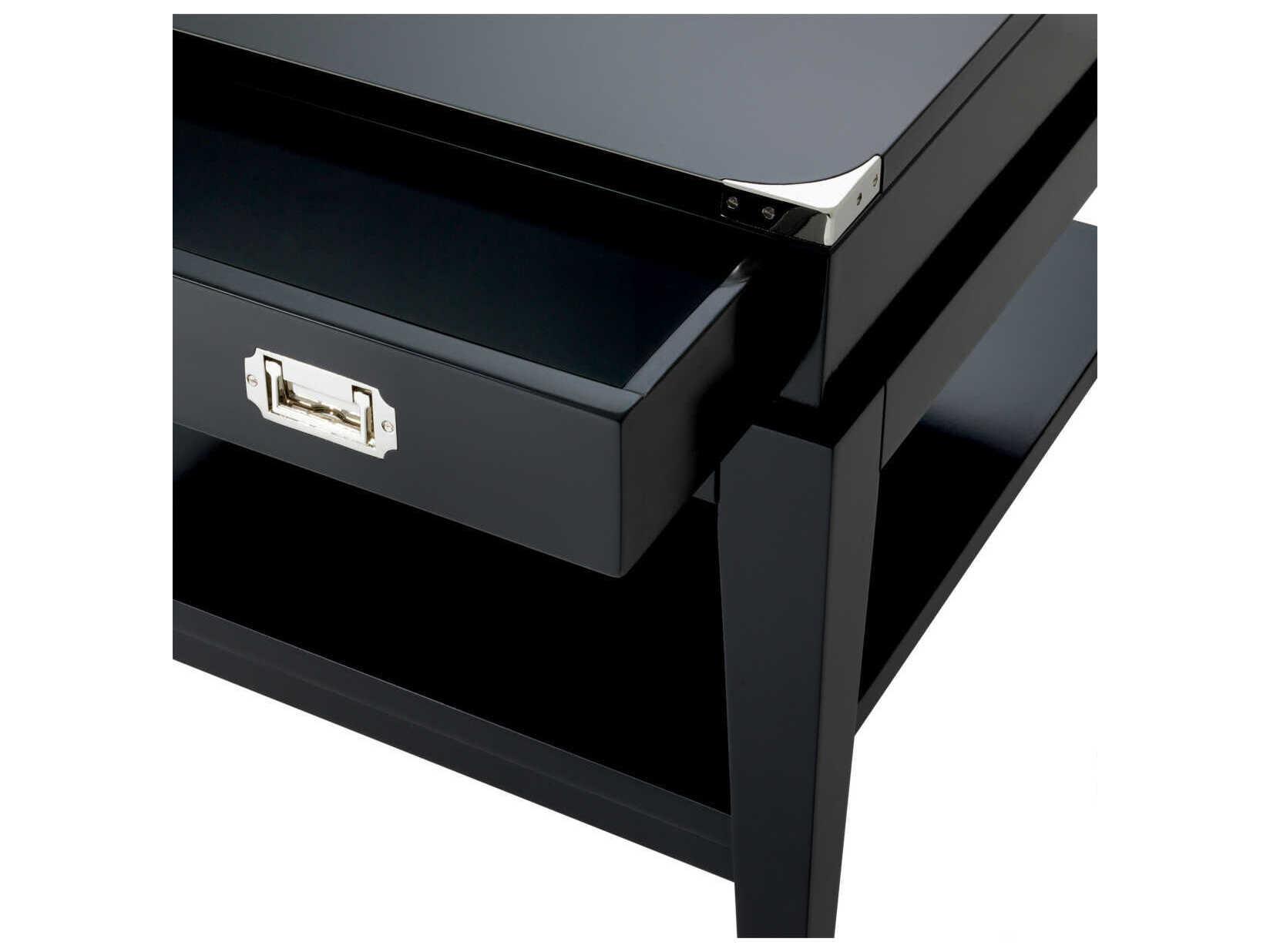 Eichholtz Military Waxed Black Side Table