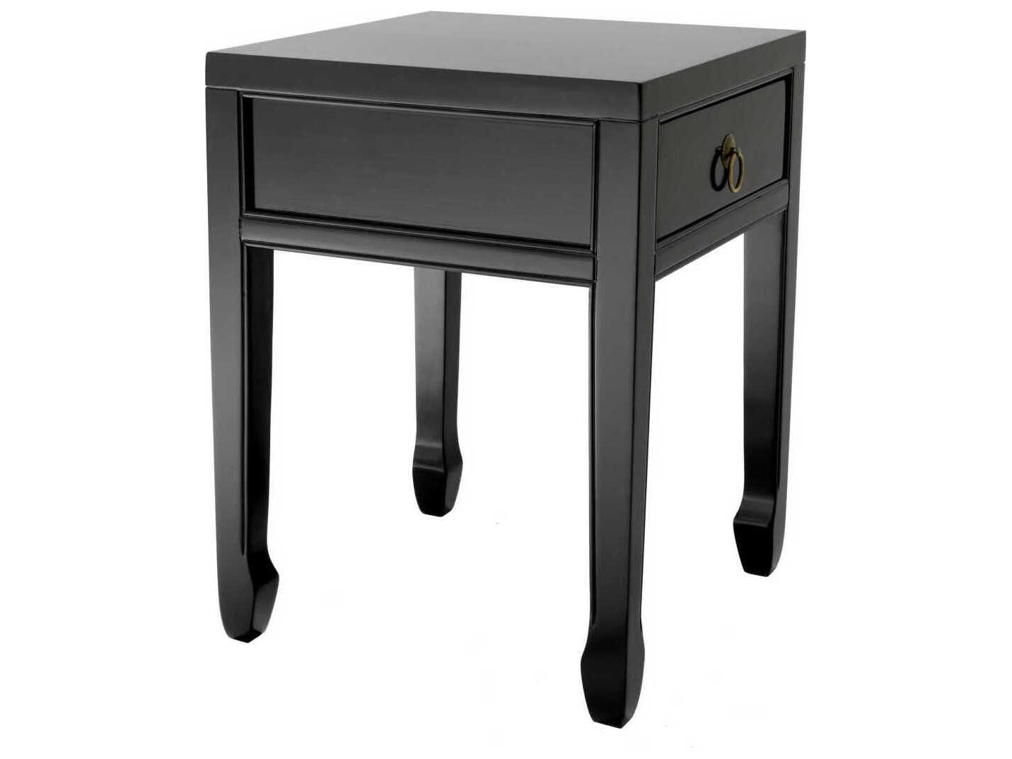Eichholtz Chinese Low Waxed Black Side Table