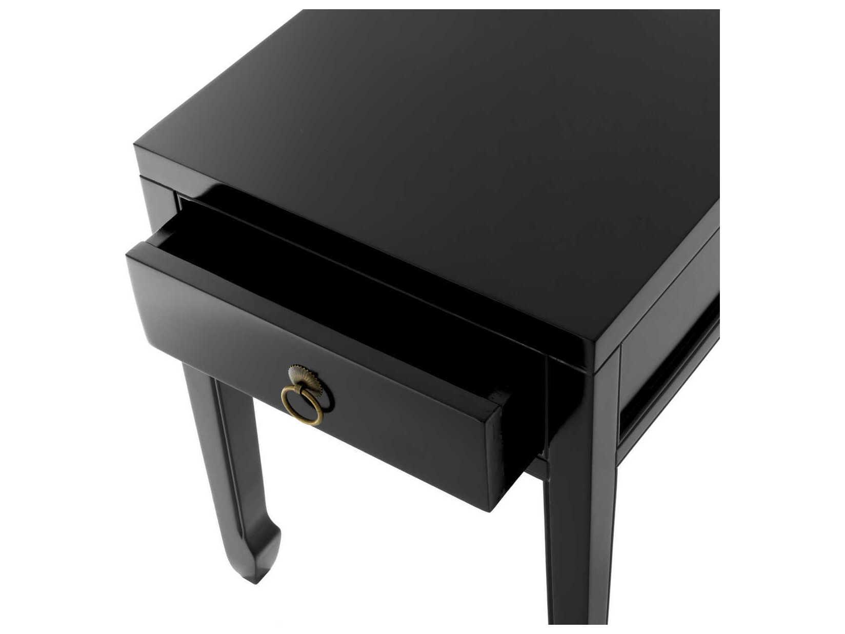 Eichholtz Chinese Low Waxed Black Side Table
