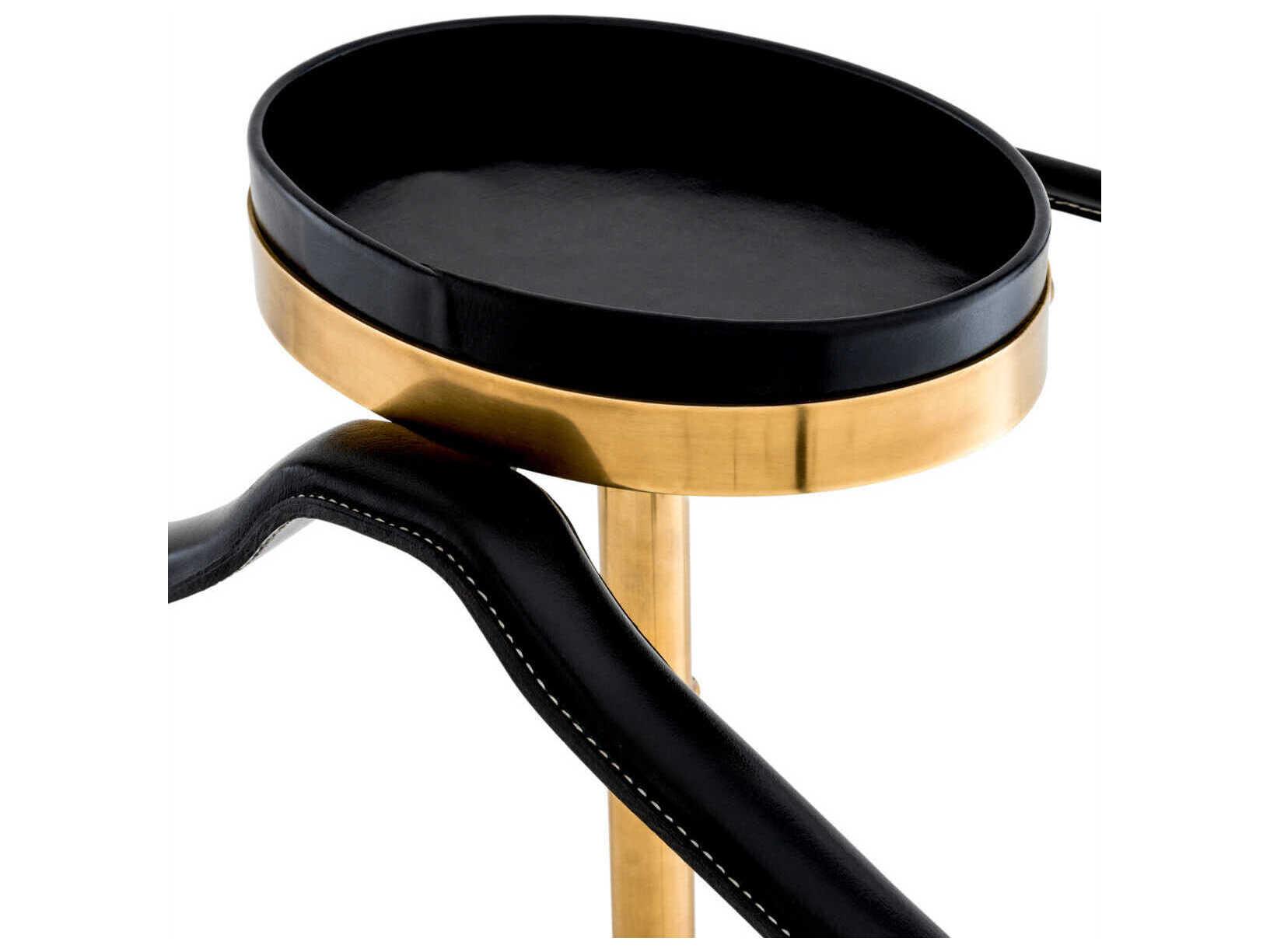 Eichholtz Mckinsey Vintage Brass Black Leath Dressboy