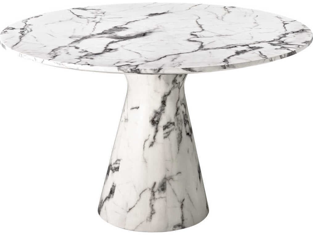 Eichholtz Turner White Faux Marble Dining Table
