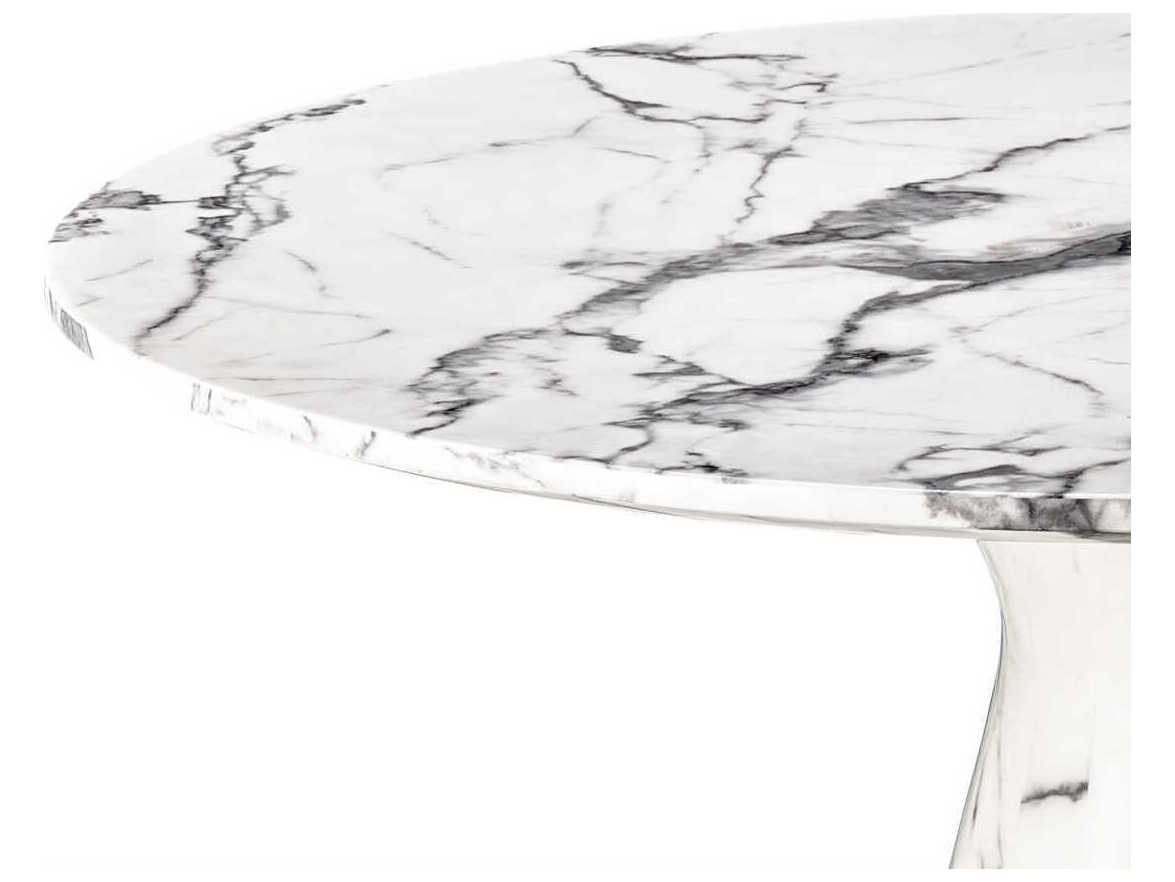 Eichholtz Turner White Faux Marble Dining Table