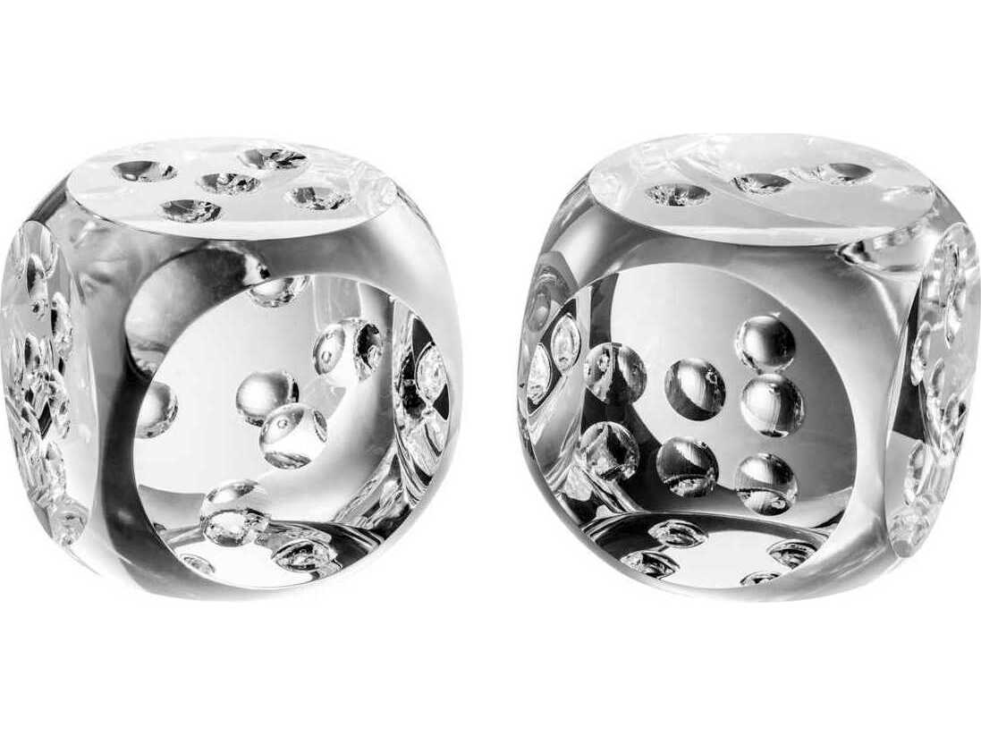 Eichholtz Tradizione Crystal Glass Desk Accessory Dice Set of 2