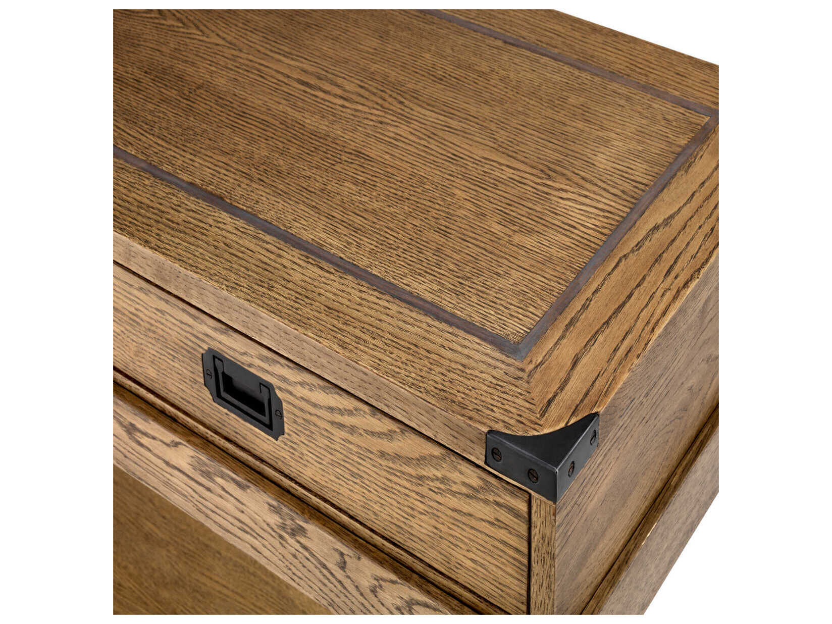 Eichholtz Military Smoked Oak Console Table