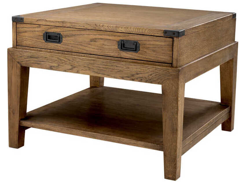 Eichholtz Military Smoked Oak Side Table