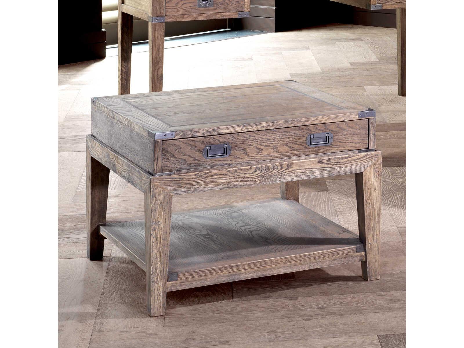 Eichholtz Military Smoked Oak Side Table