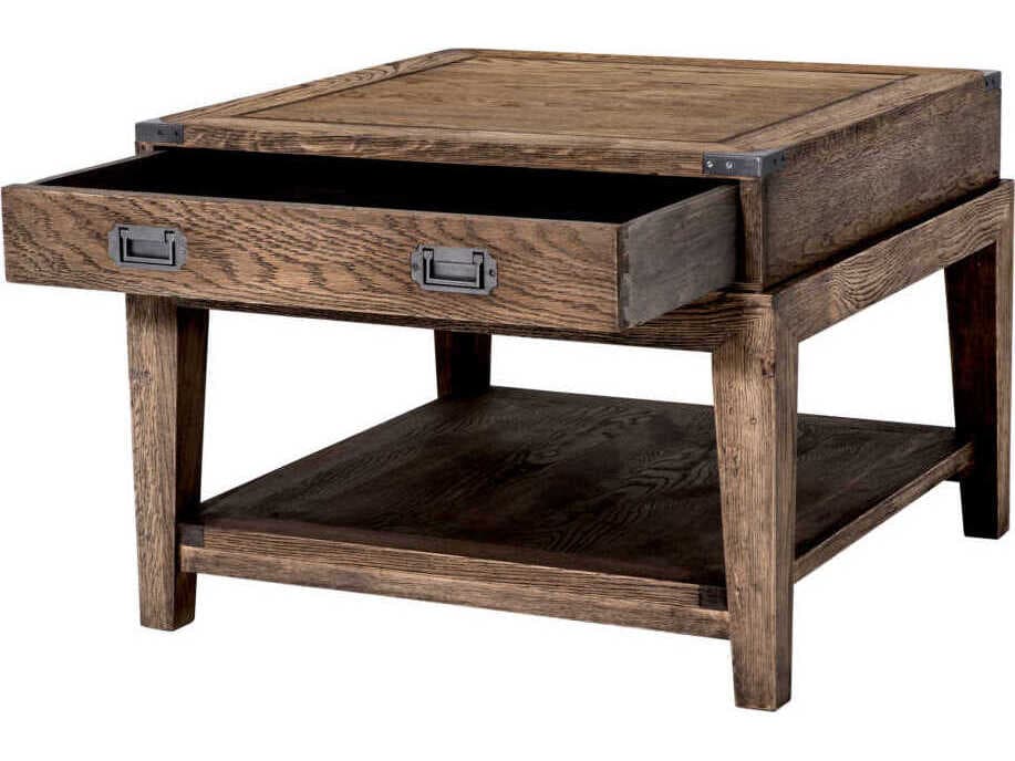 Eichholtz Military Smoked Oak Side Table