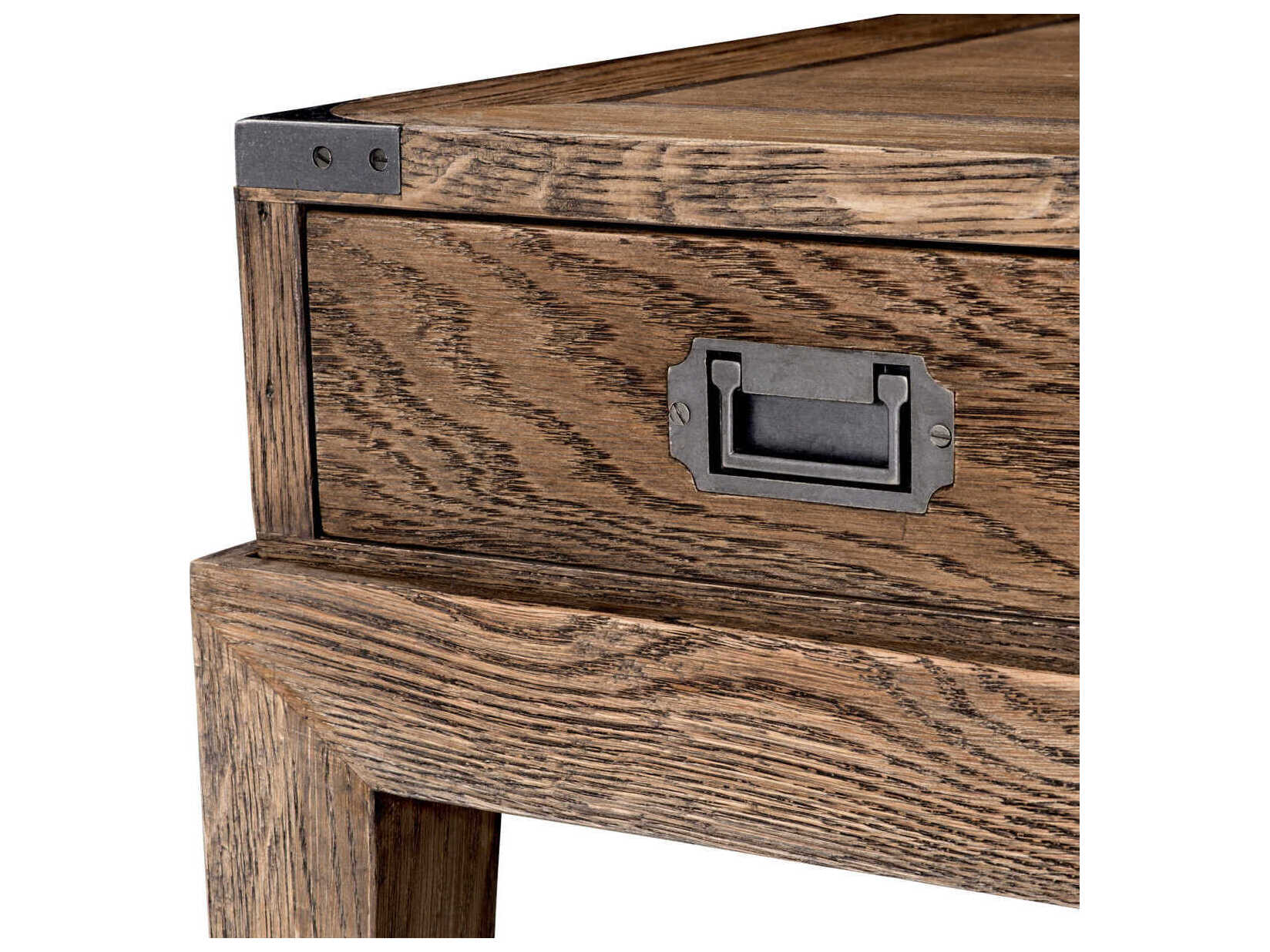 Eichholtz Military Smoked Oak Side Table