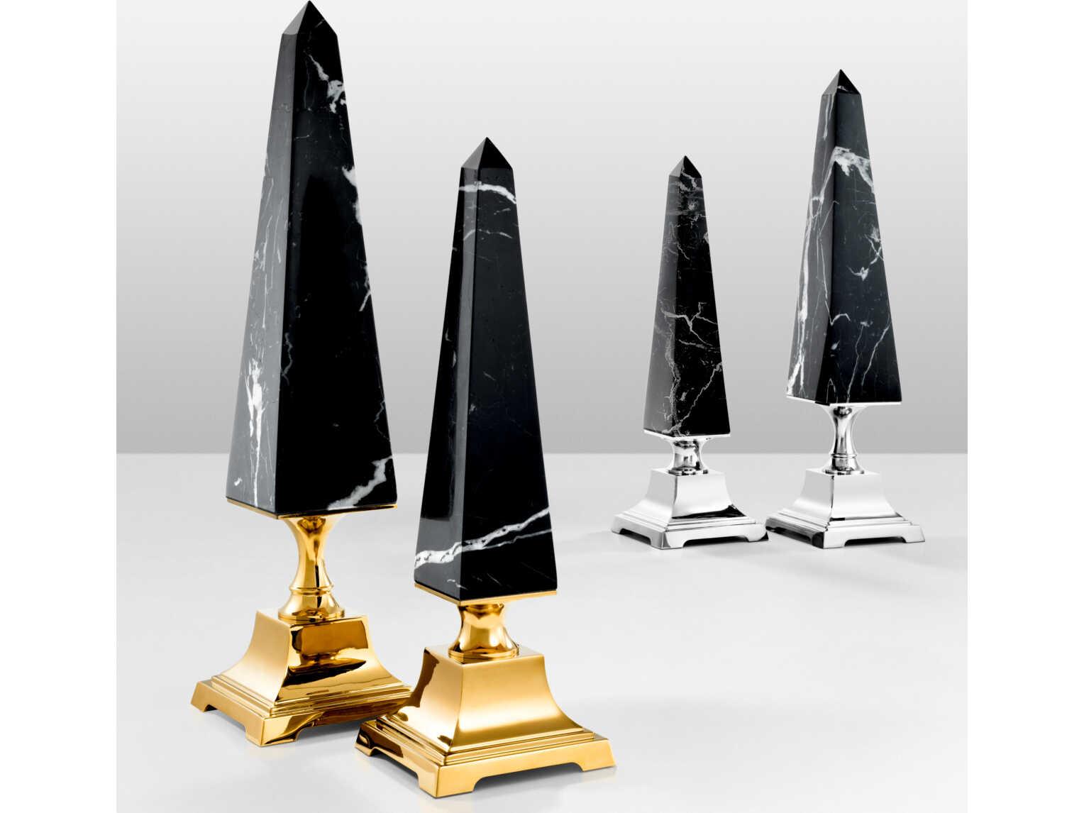 Eichholtz Layford Gold Black Marble Obelisk