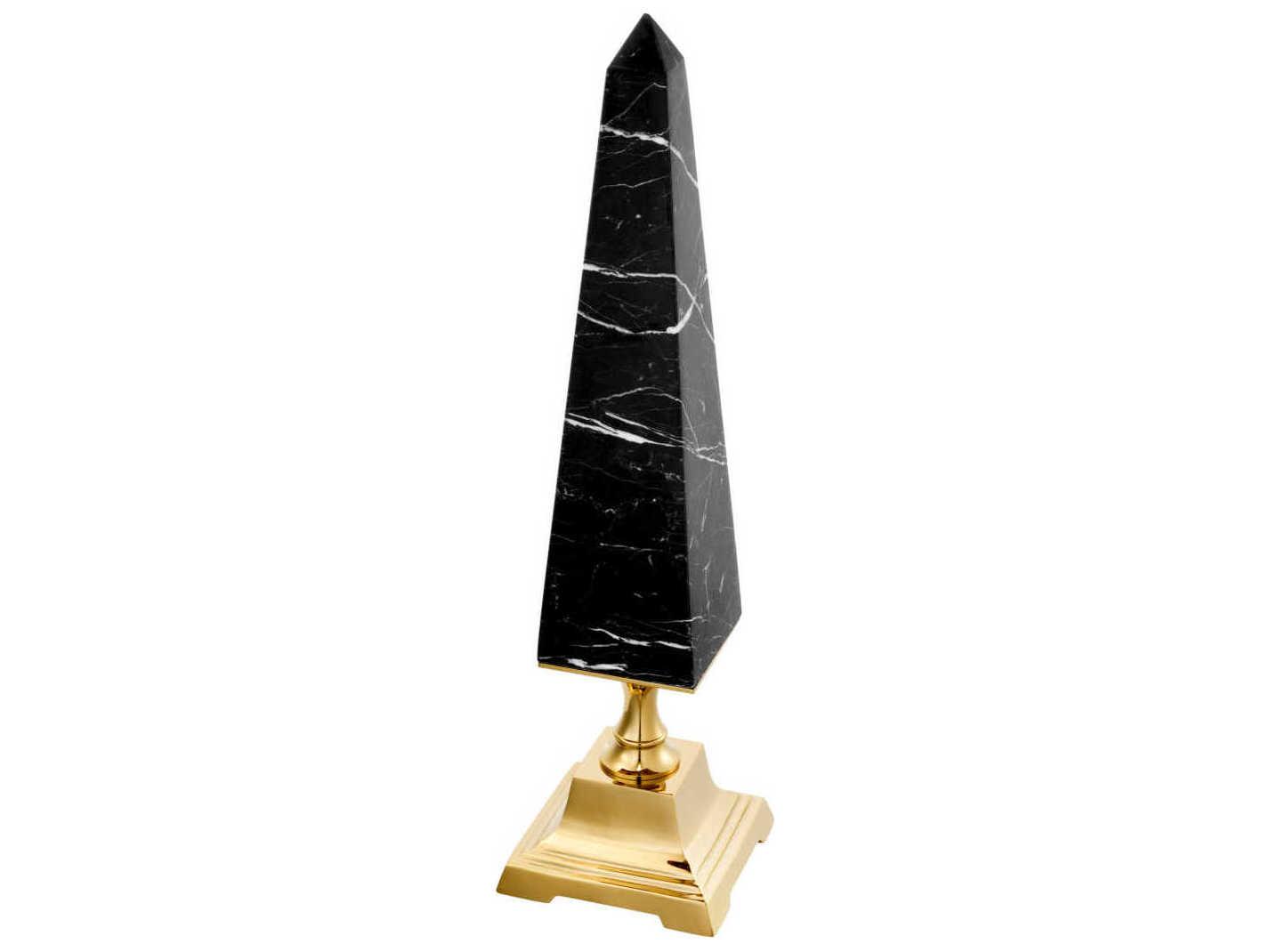 Eichholtz Layford Gold Black Marble Obelisk
