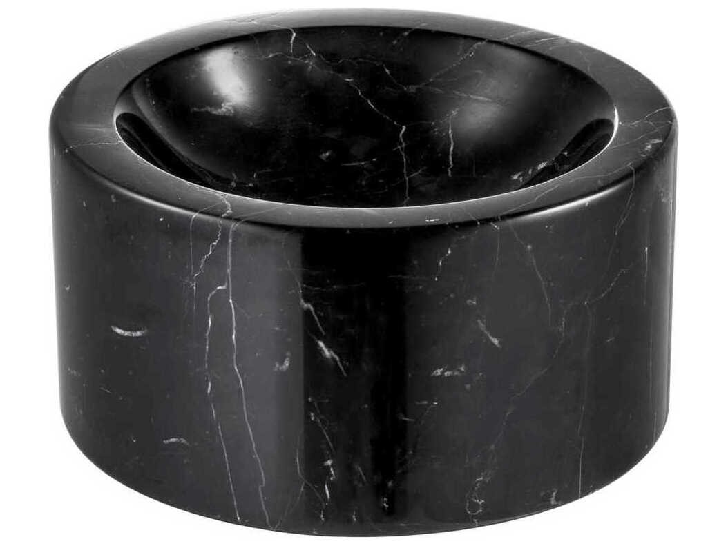 Eichholtz Conex Honed Black Marble Bowl