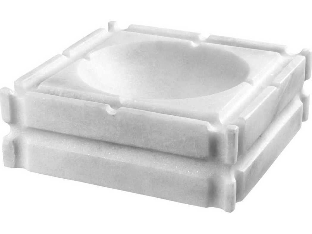 Eichholtz Nestor Honed White Marble Ashtray
