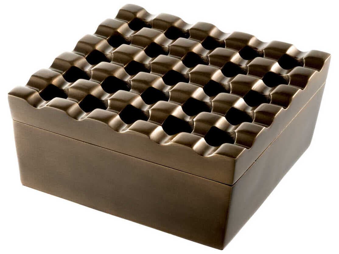 Eichholtz Deluxe Dark Antique Brass Ashtray