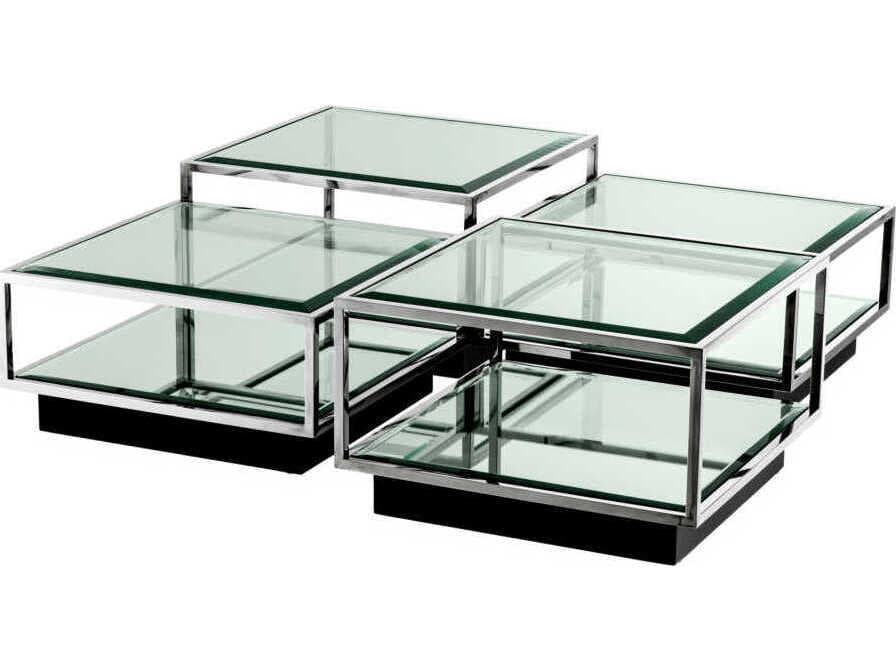 Eichholtz Tortona S/4 Polished Stainless Steel Coffee Table