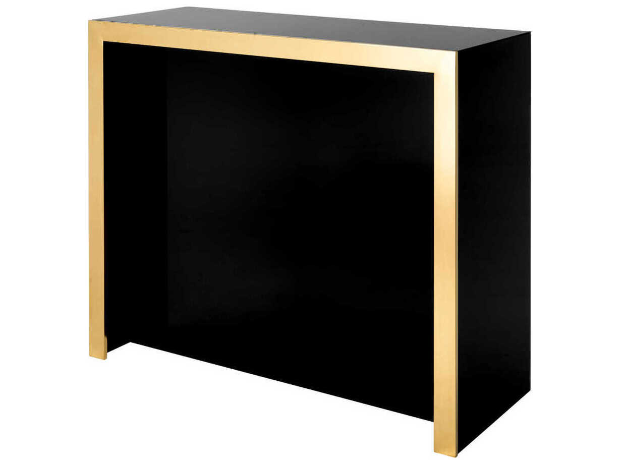 Eichholtz Grimaldi Gold Black Glass Bar