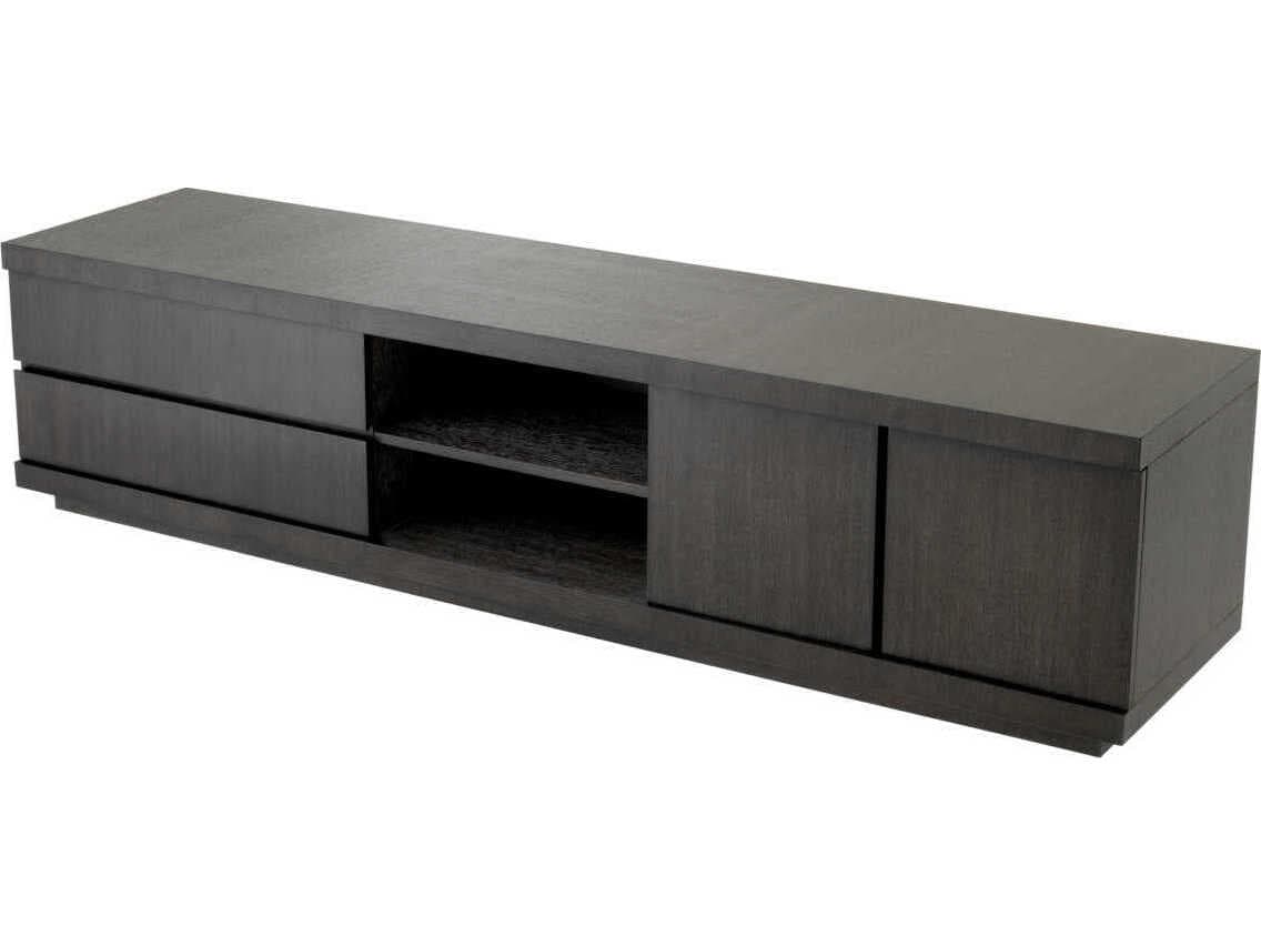 Eichholtz Crosby Charcoal Grey Oak Veneer Tv Cabinet