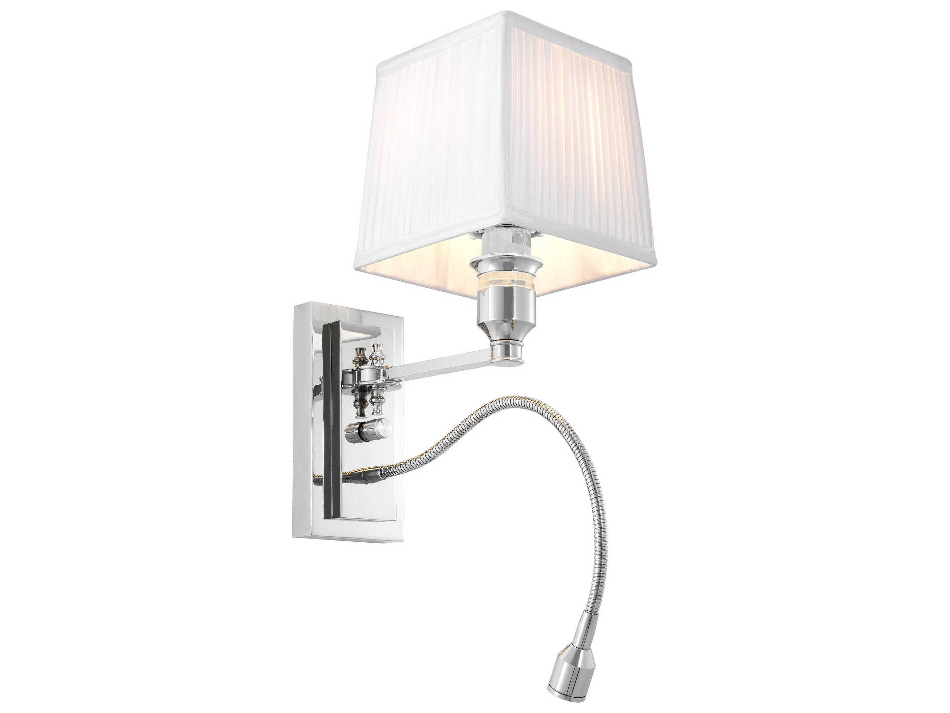 Eichholtz Ellington Nickel Incl White Shade Wall Lamp