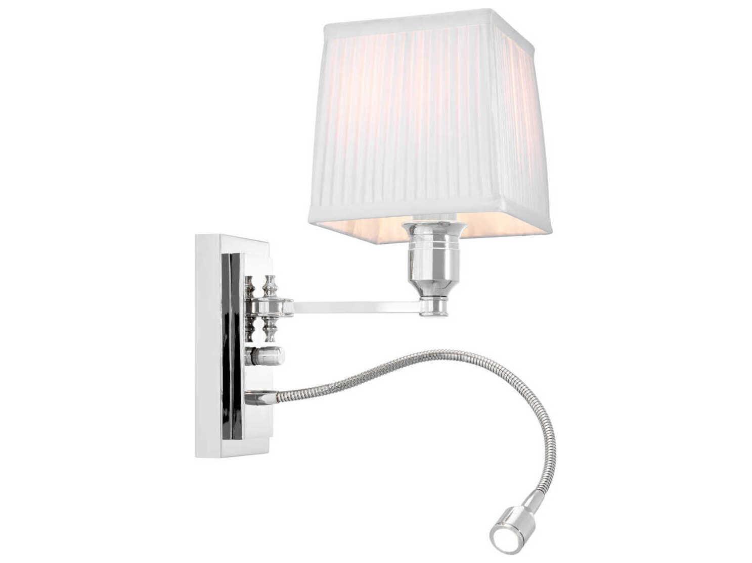 Eichholtz Ellington Nickel Incl White Shade Wall Lamp