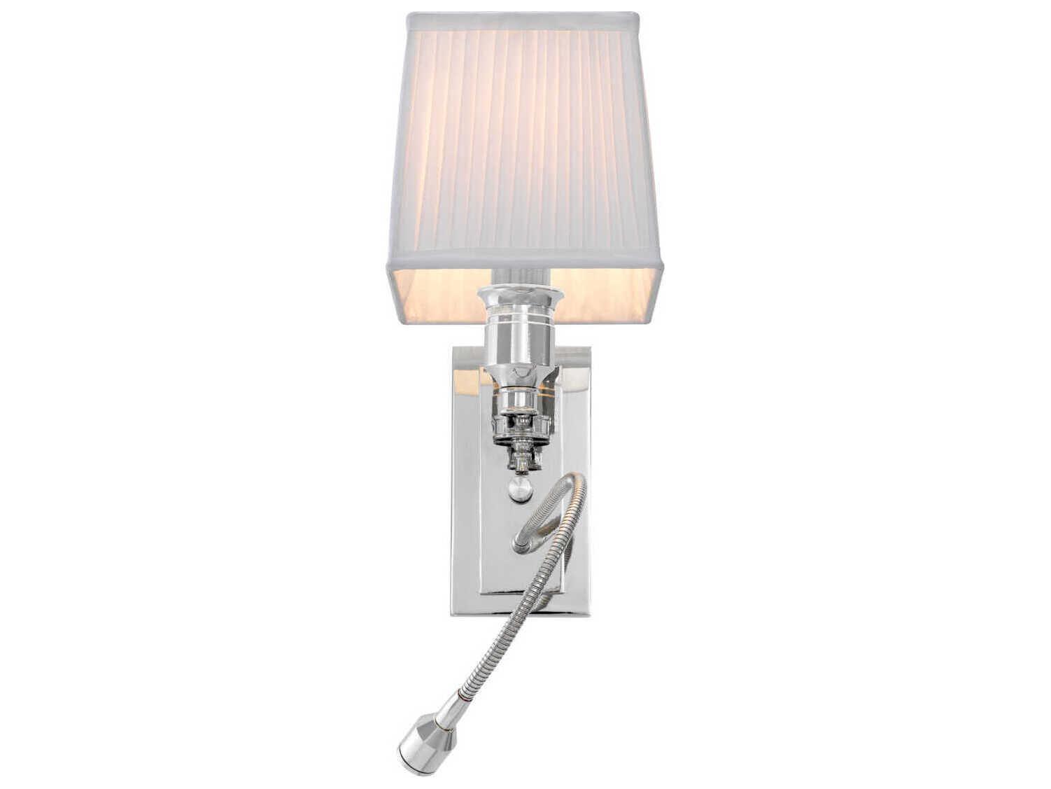 Eichholtz Ellington Nickel Incl White Shade Wall Lamp