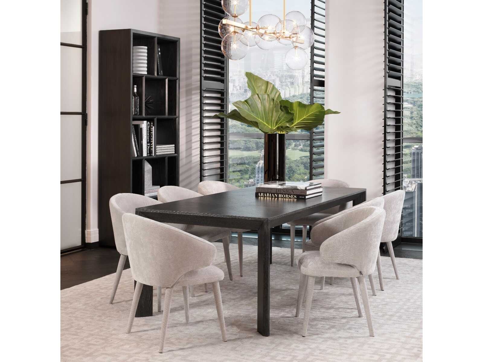 Eichholtz Tremont Charcoal Grey Oak Veneer Dining Table