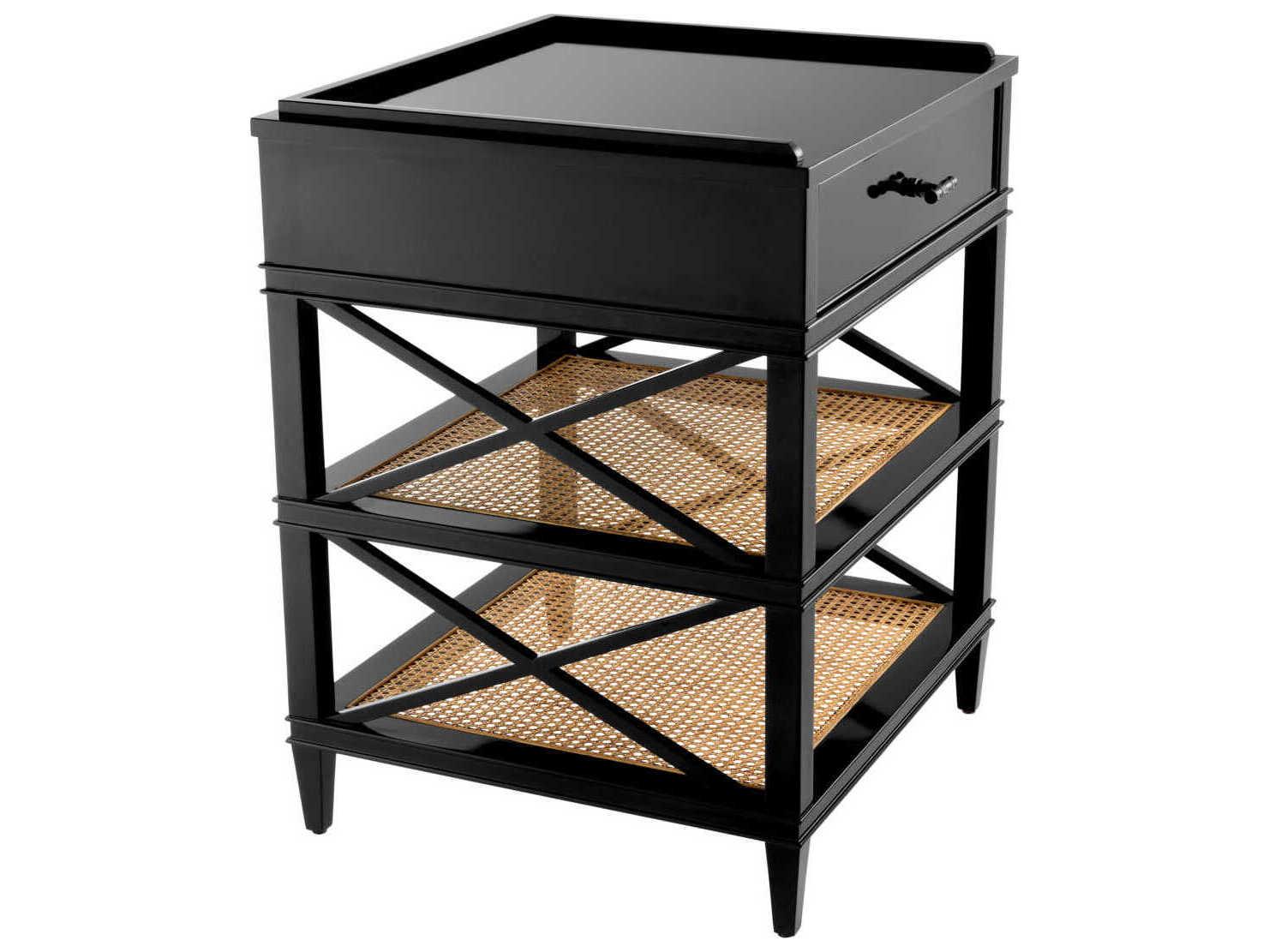 Eichholtz Bahamas Black Natural Cane Side Table
