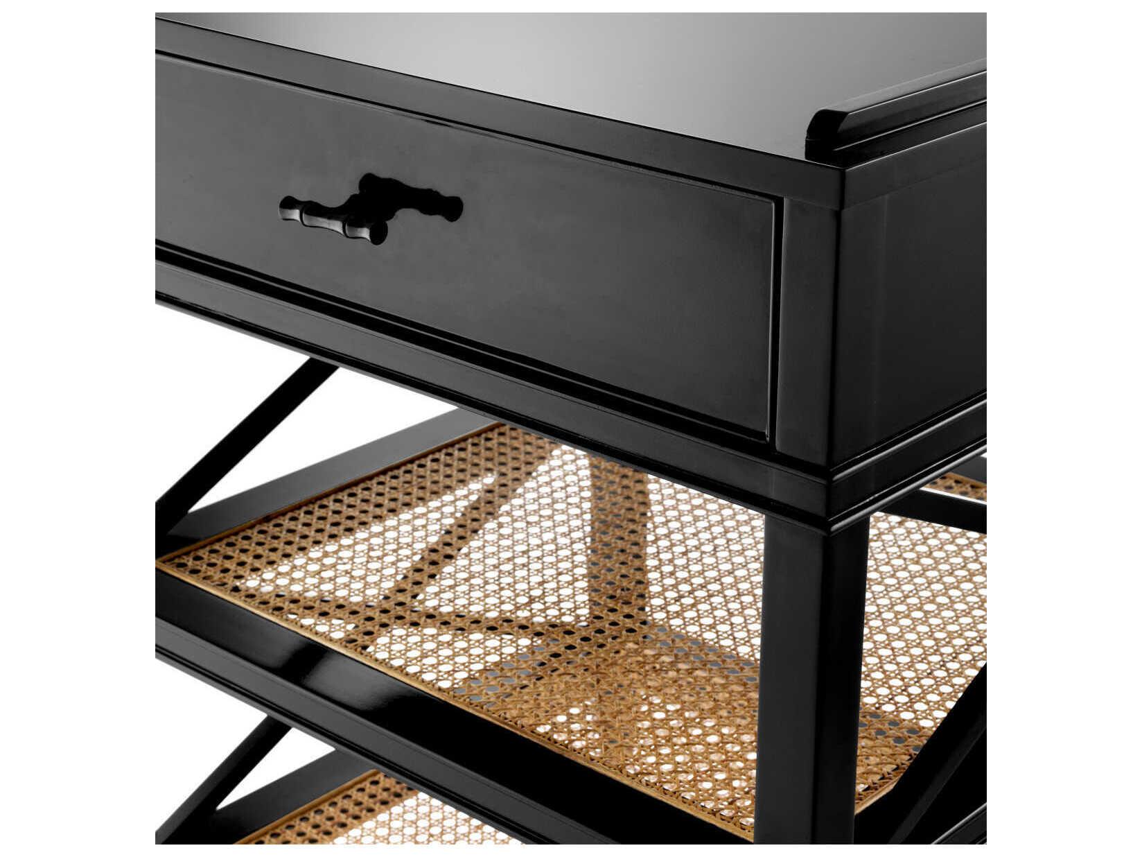 Eichholtz Bahamas Black Natural Cane Side Table