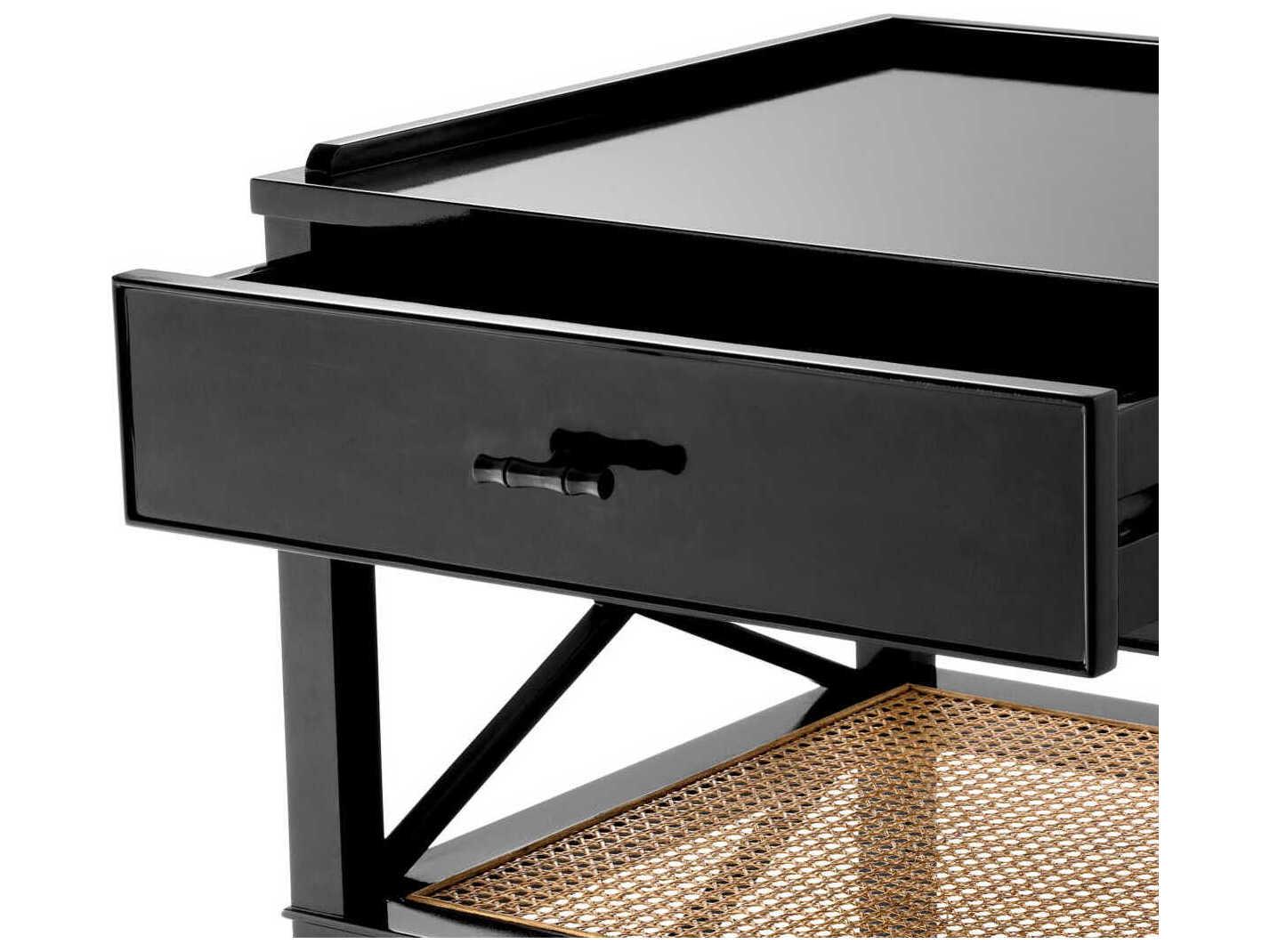 Eichholtz Bahamas Black Natural Cane Side Table