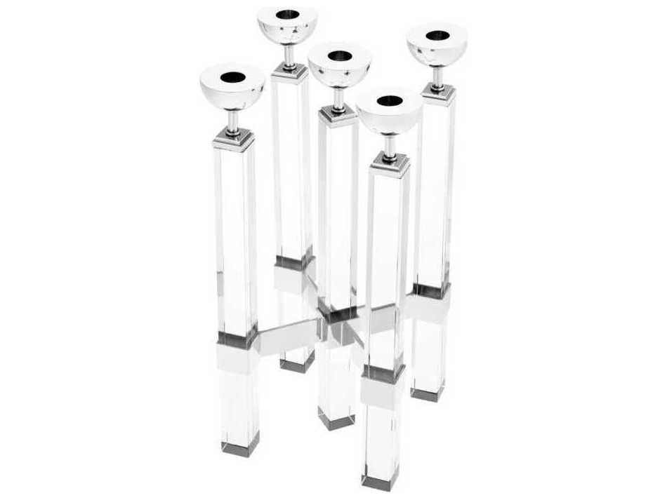 Eichholtz Naturale Crystal Glass Nickel Candle Holder