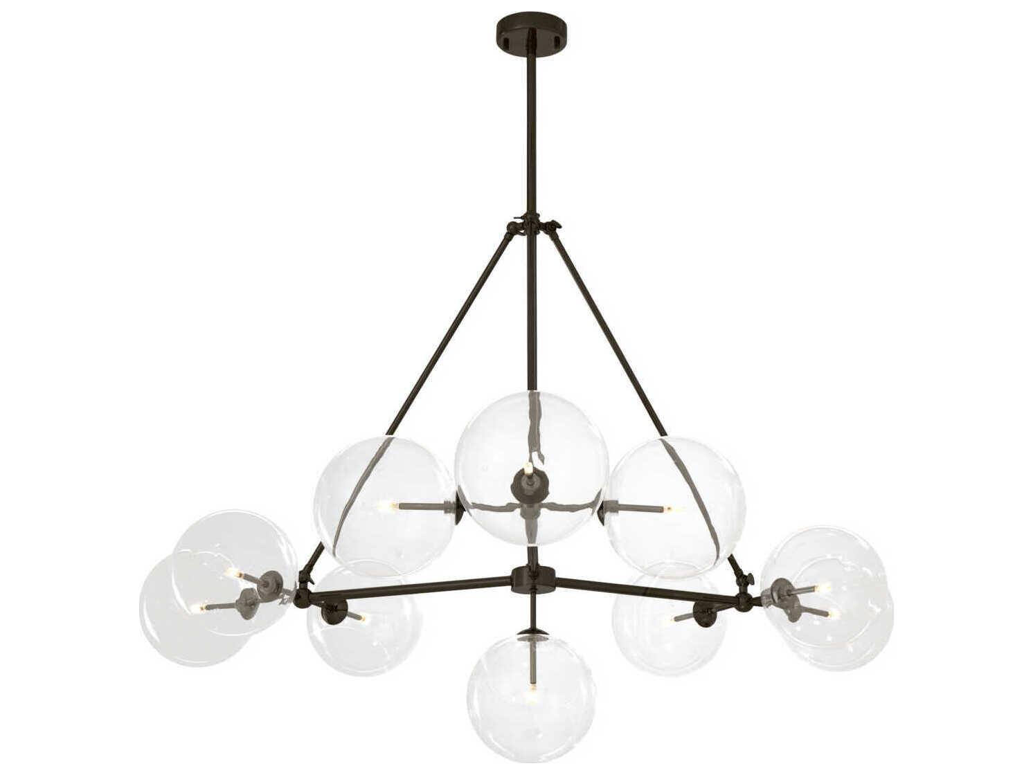 Eichholtz Bermude Bronze Clear Glass Chandelier