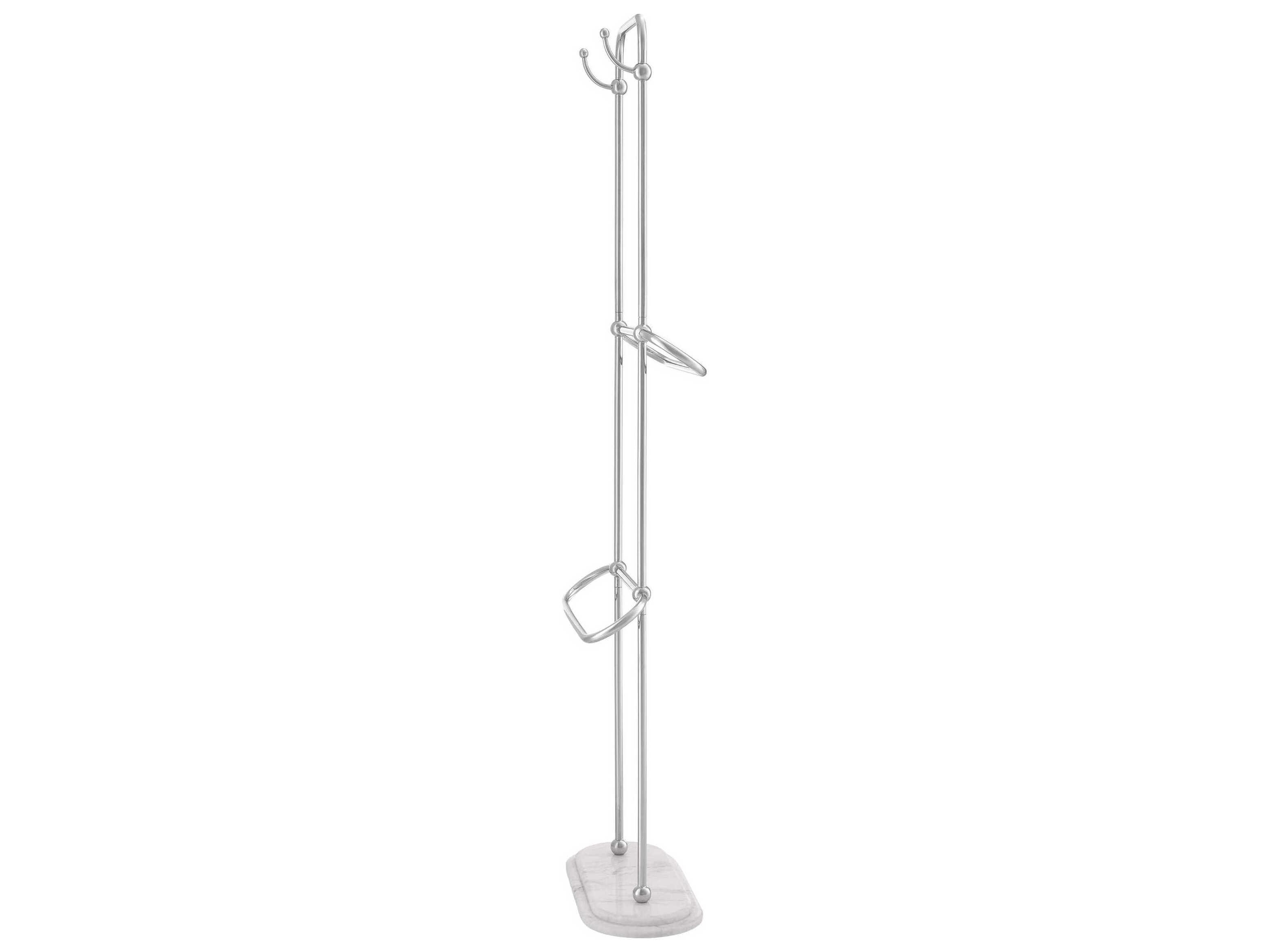 Eichholtz Lowell L Pol Ss White Marble Towel Rack