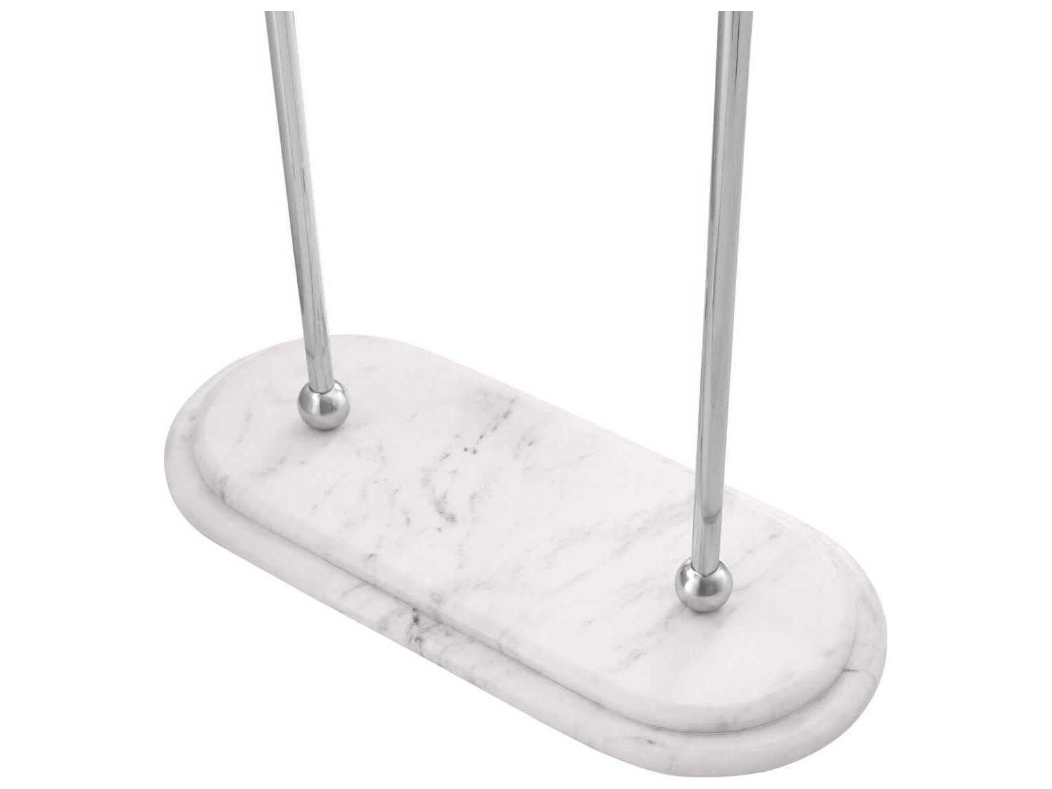 Eichholtz Lowell L Pol Ss White Marble Towel Rack