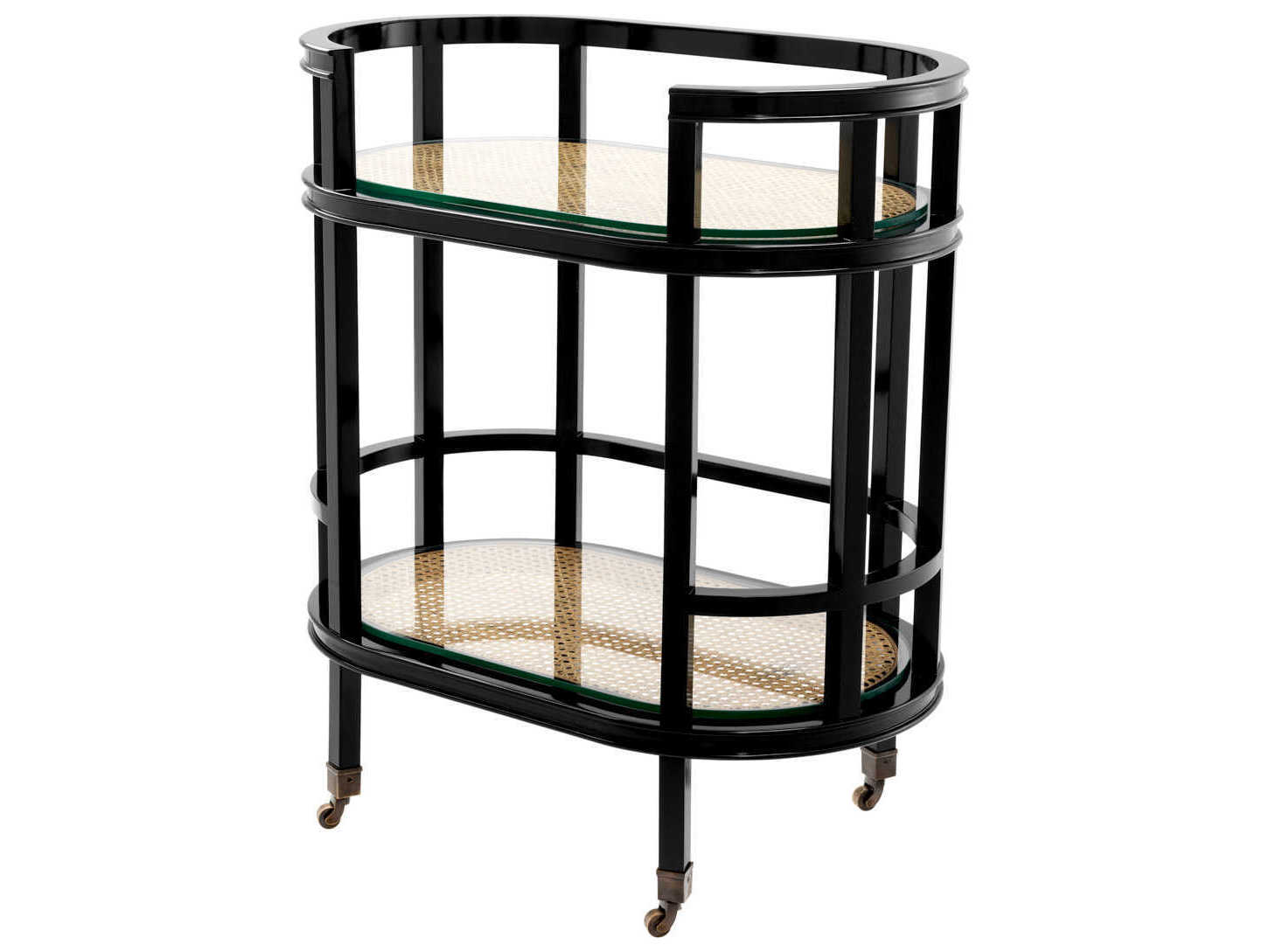 Eichholtz Bahamas Black Natural Cane Trolley