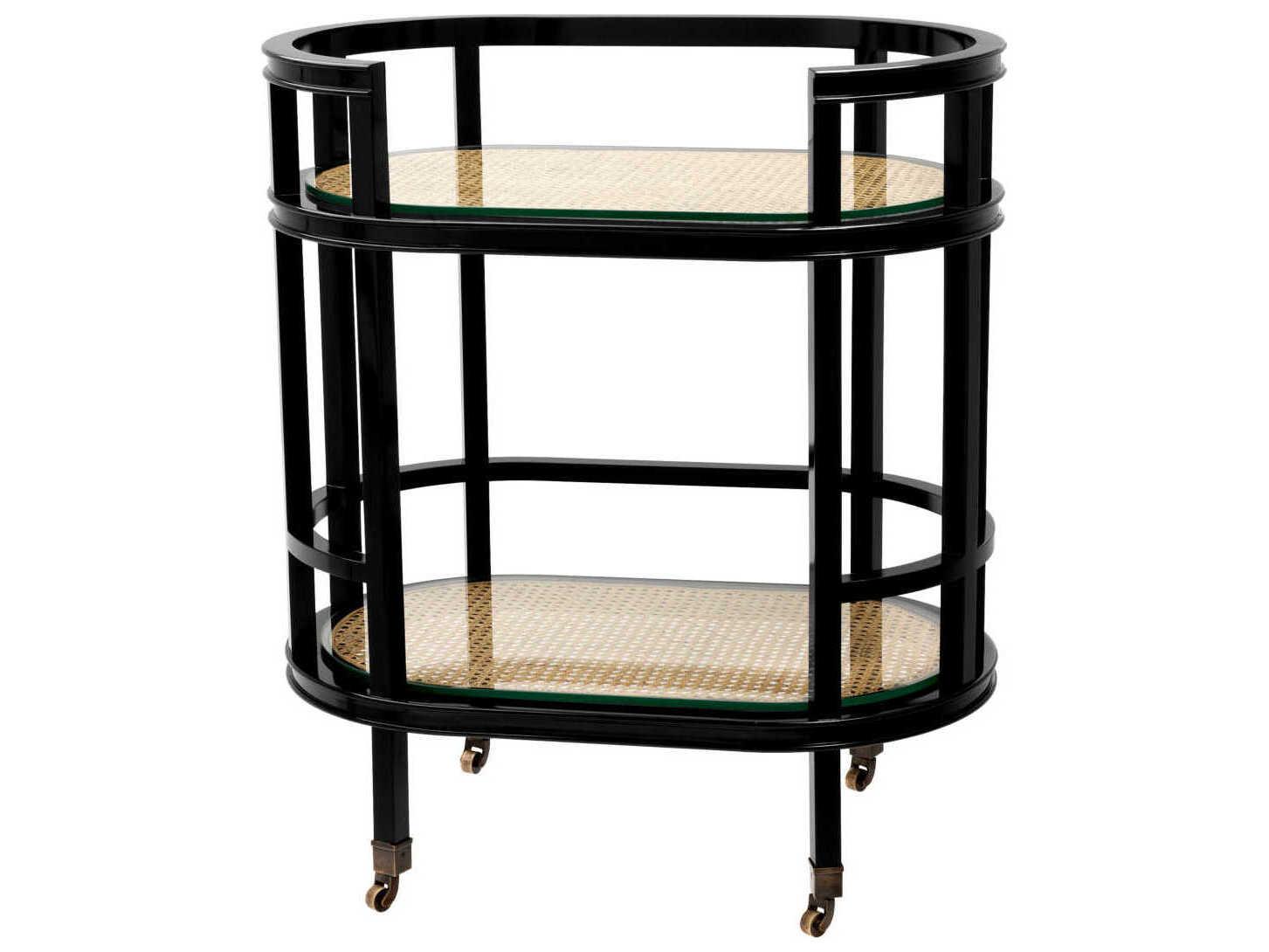 Eichholtz Bahamas Black Natural Cane Trolley