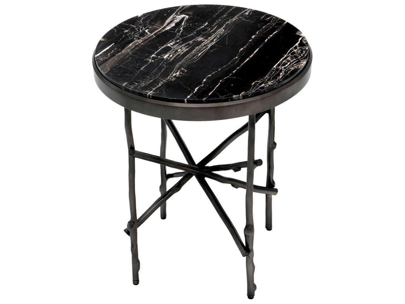 Eichholtz Tomasso Bronze Portoro Marble Side Table