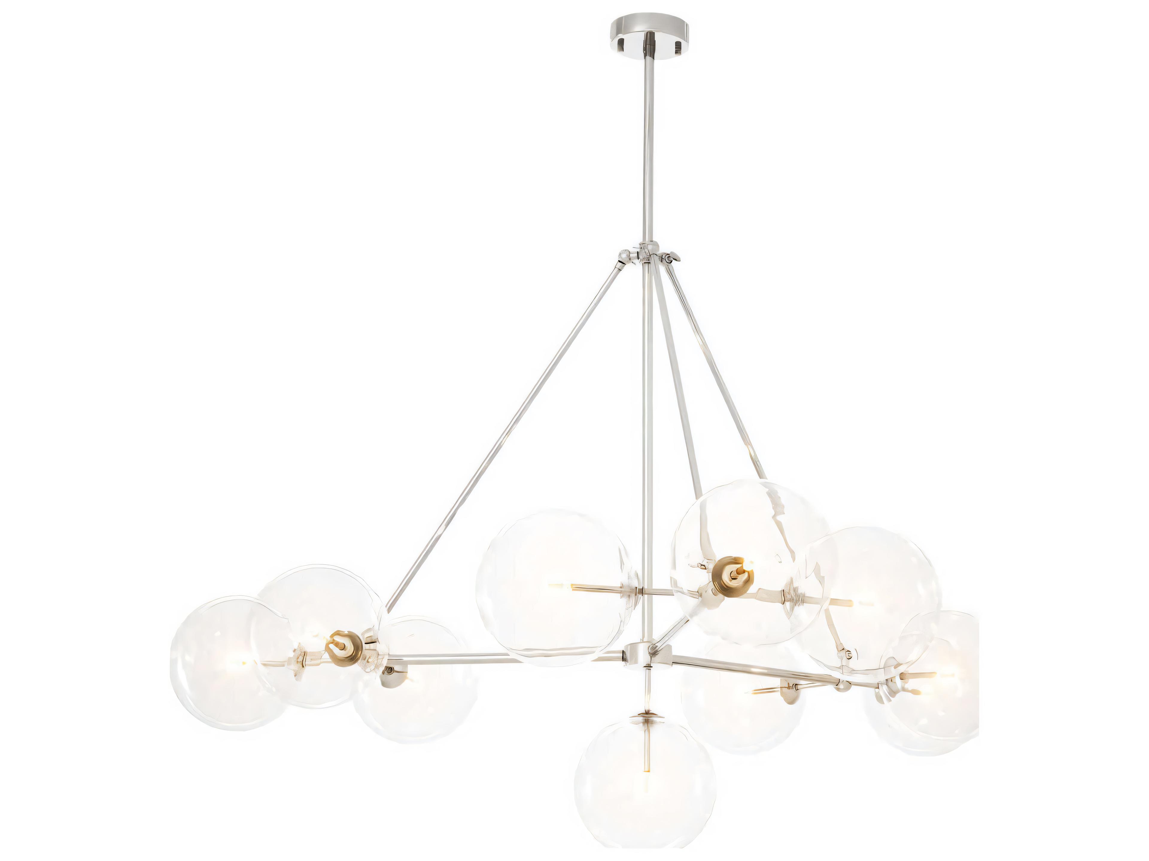 Eichholtz Bermude Nickel Clear Glass Chandelier