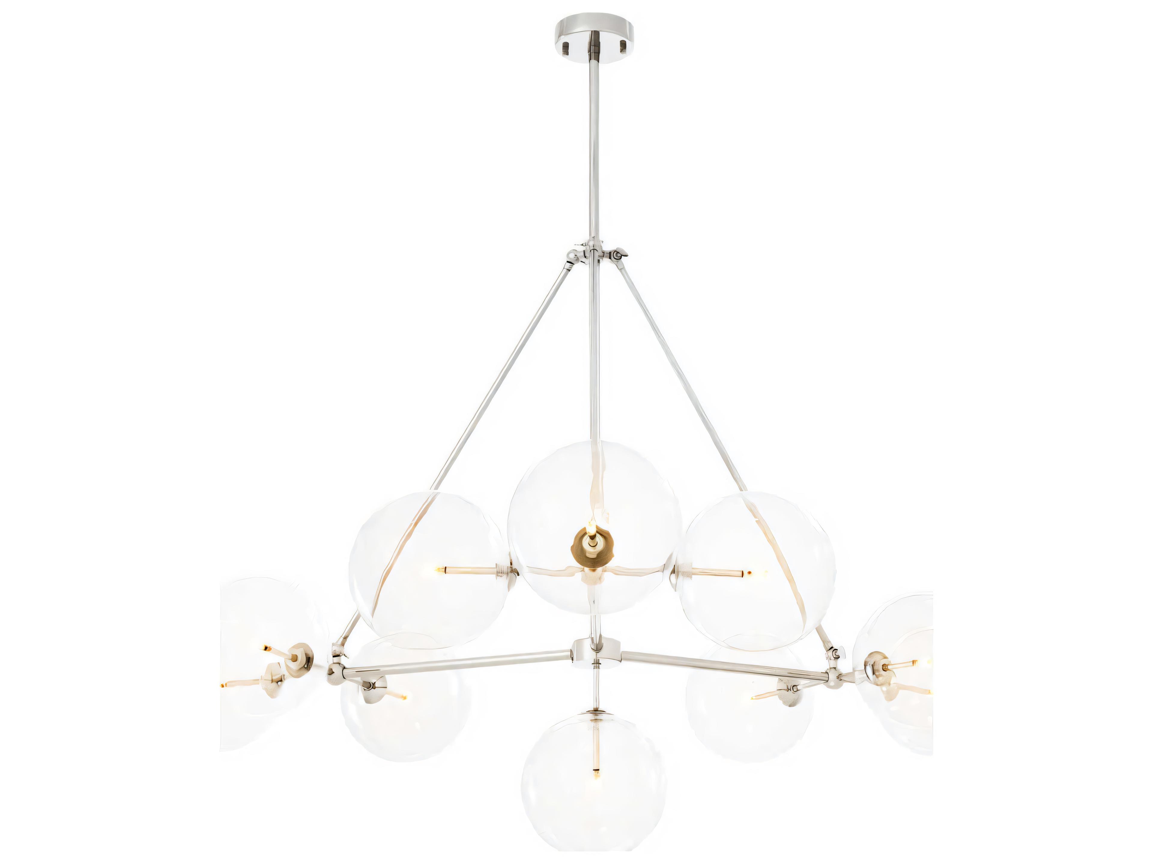 Eichholtz Bermude Nickel Clear Glass Chandelier