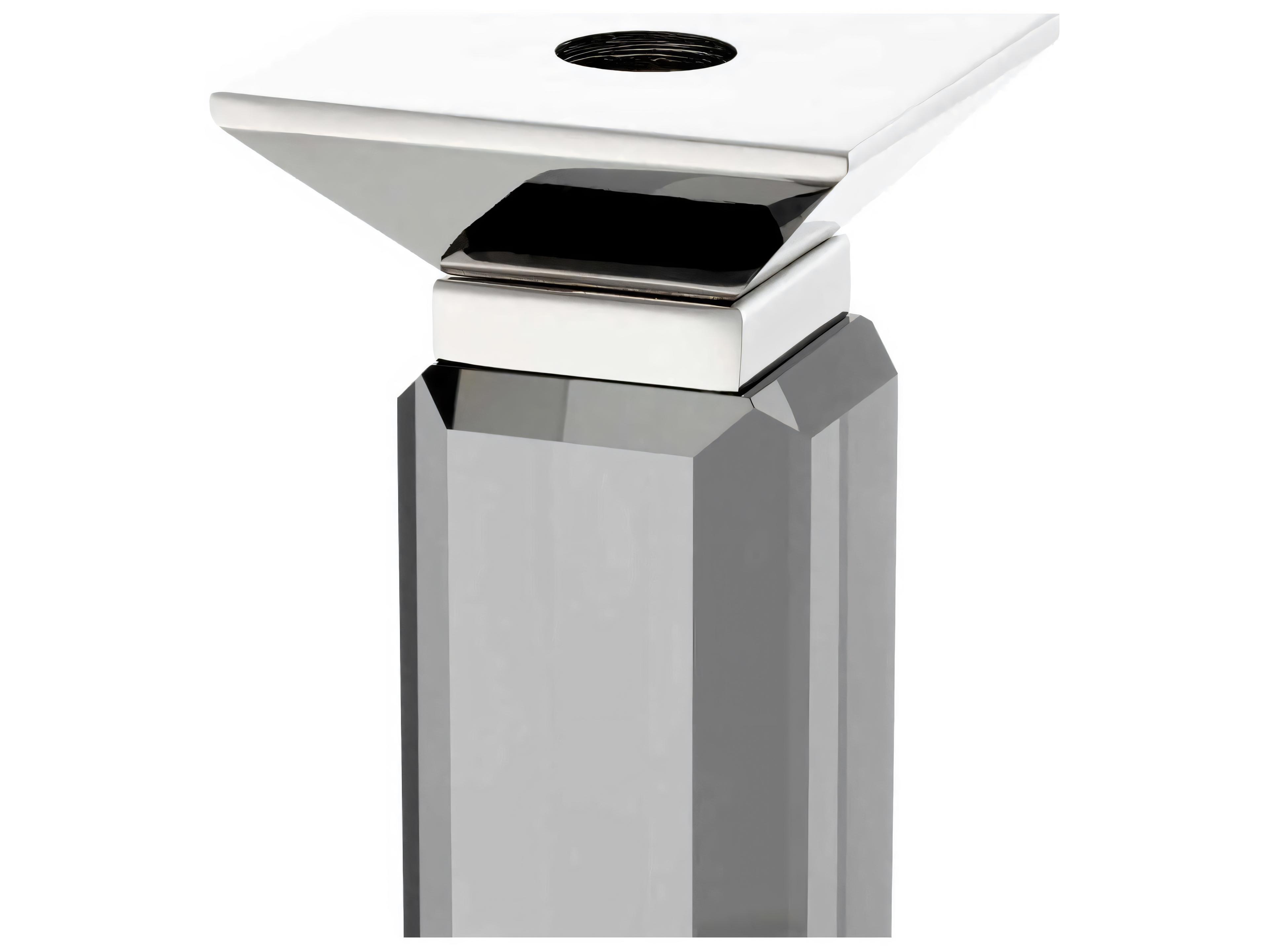 Eichholtz Livia Nickel Smoke Crystal Glass Set of 3 Candle Holder