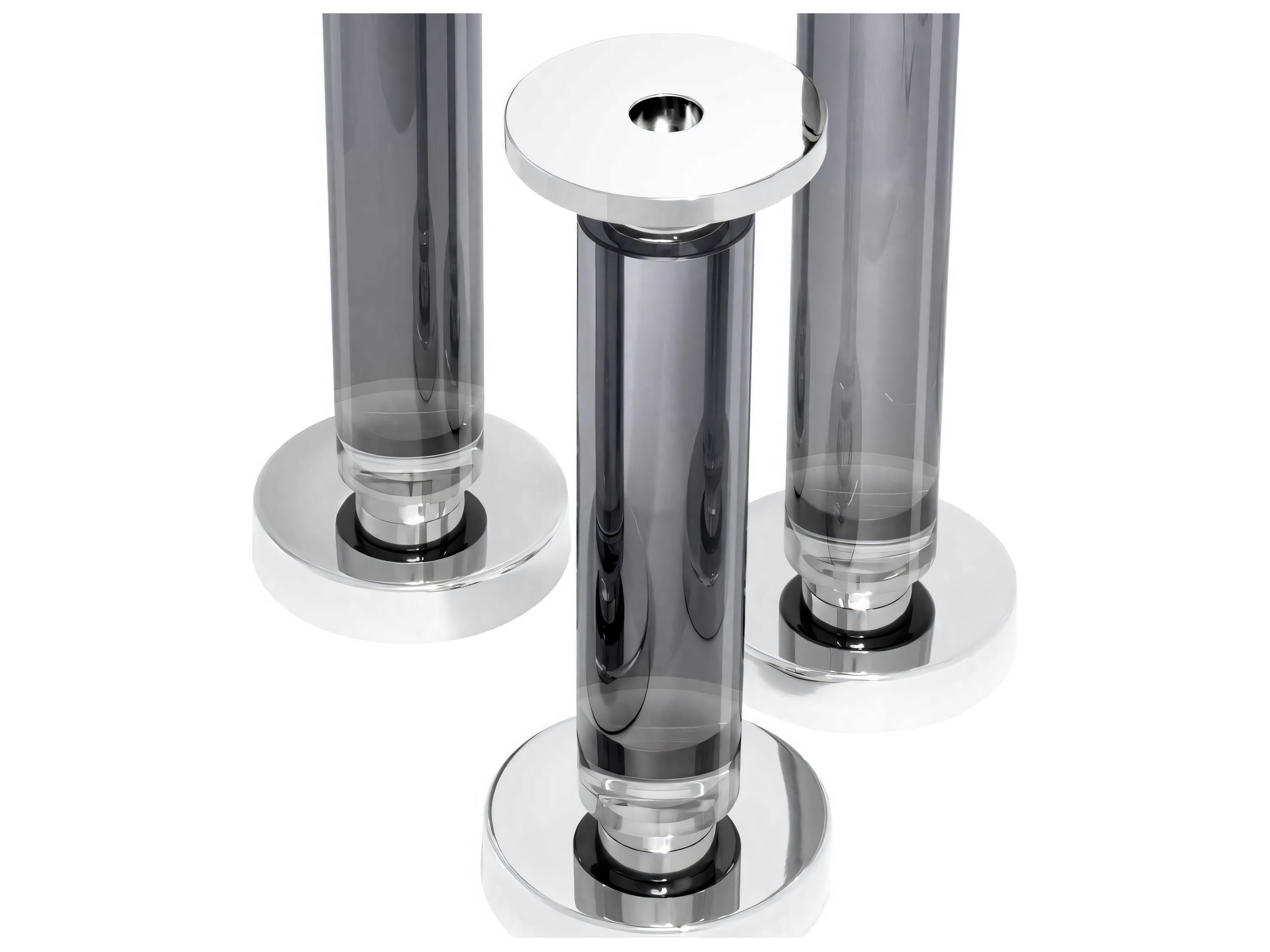 Eichholtz Chapman Nickel Smoke Set of 3 Candle Holder